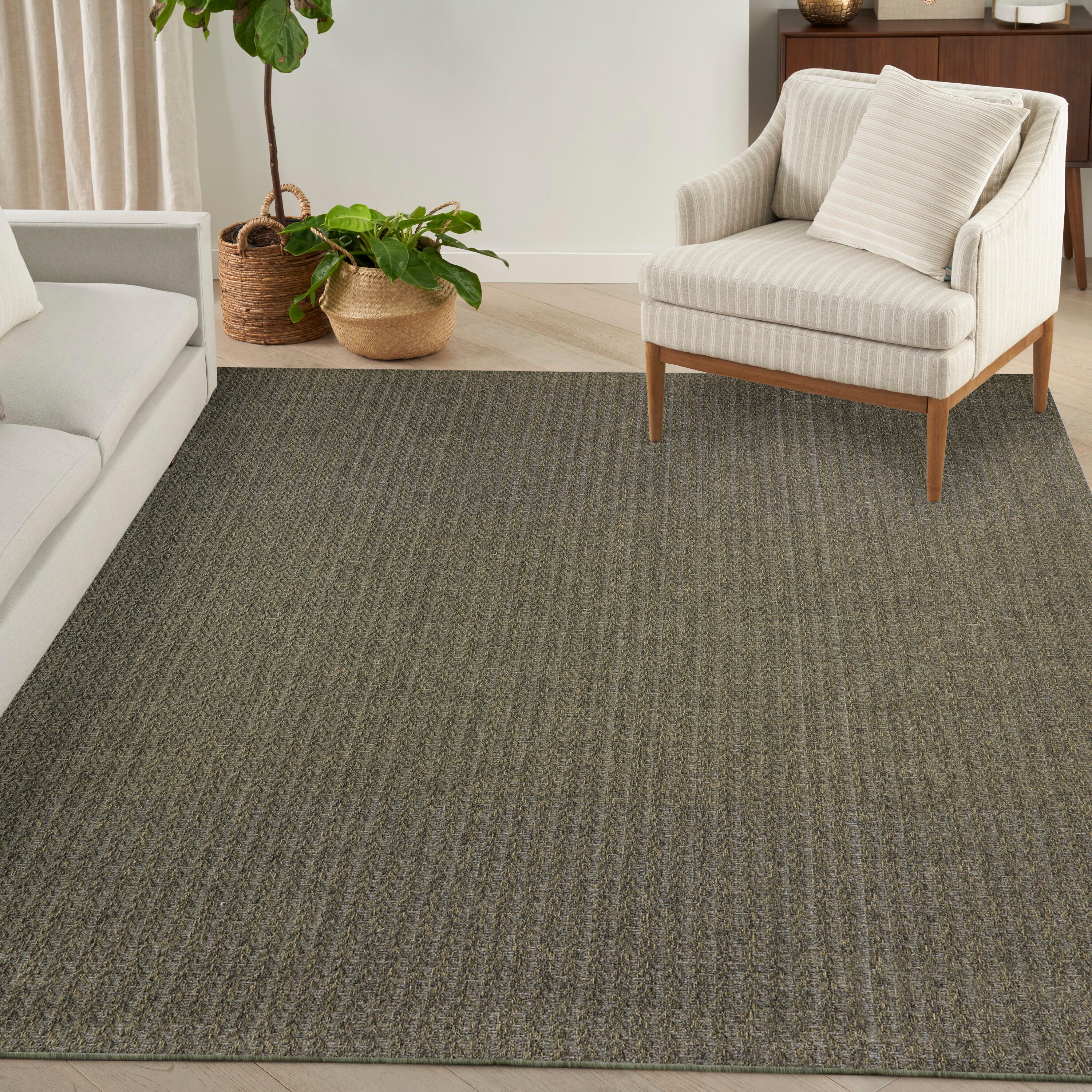 Nourison Home Tulum Chevron 10' x 14' Area Rug, Olive, rollover