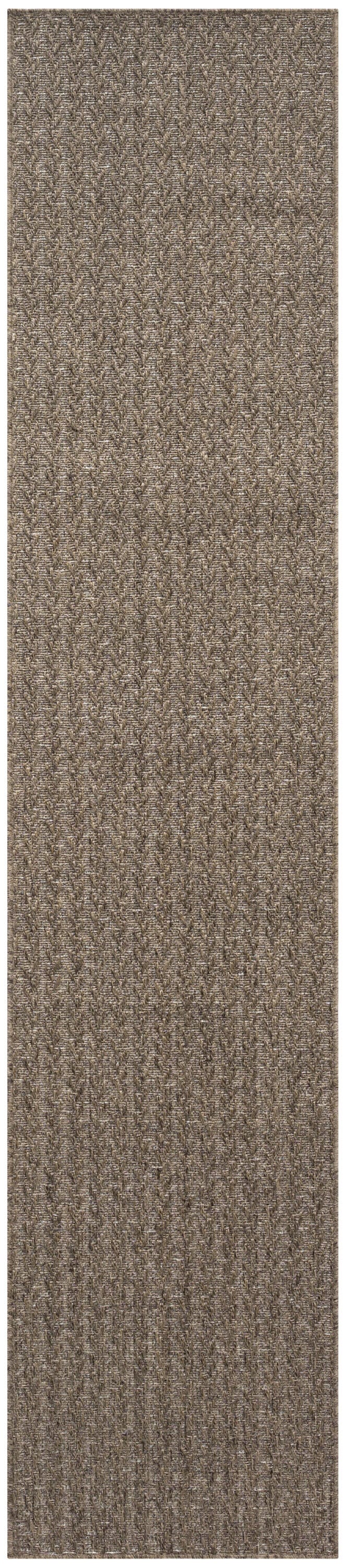 Nourison Home Tulum Chevron 2'2" x 10' Runner Rug, Brown, large