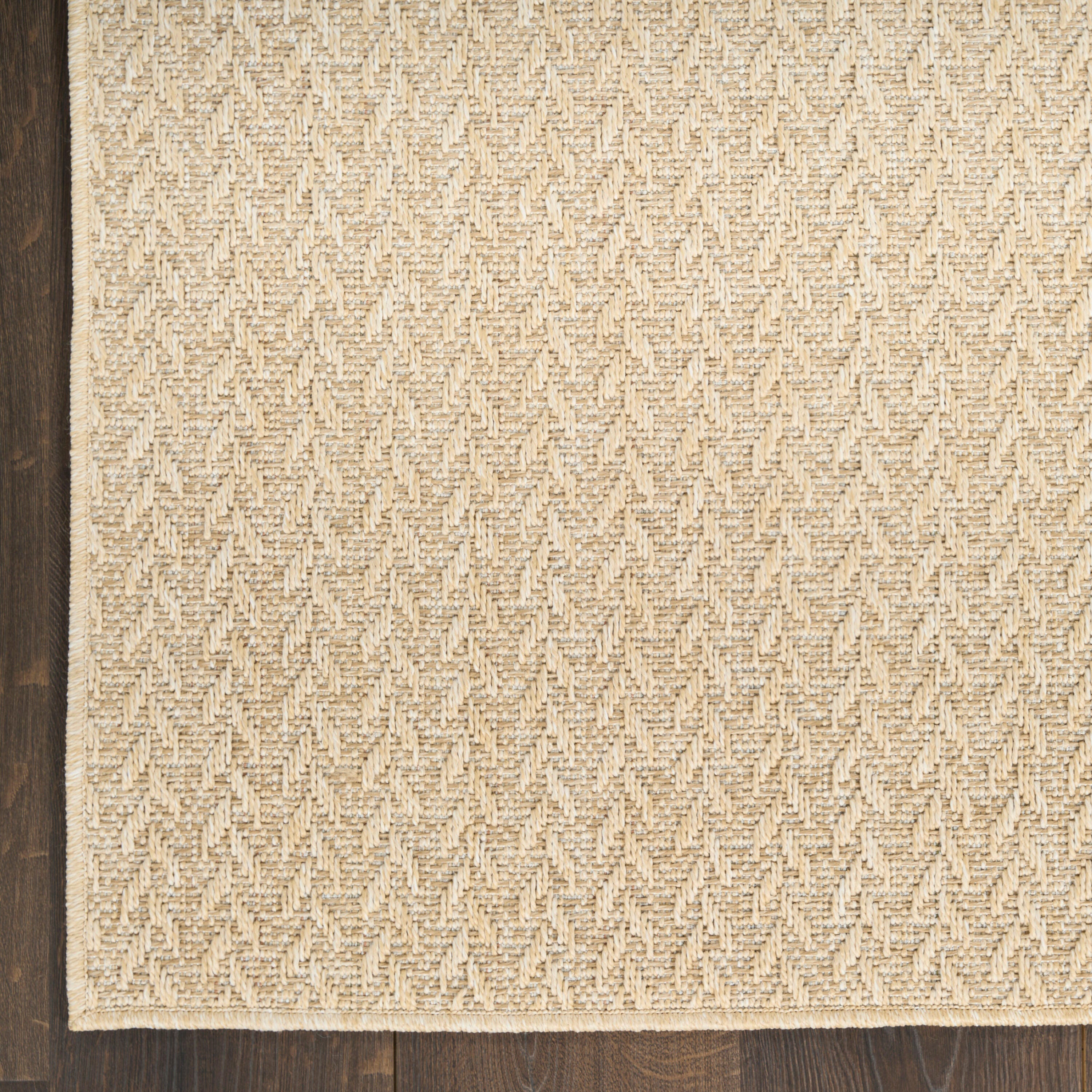 Nourison Home Tulum Chevron 2'2" x 10' Runner Rug, Cream, large