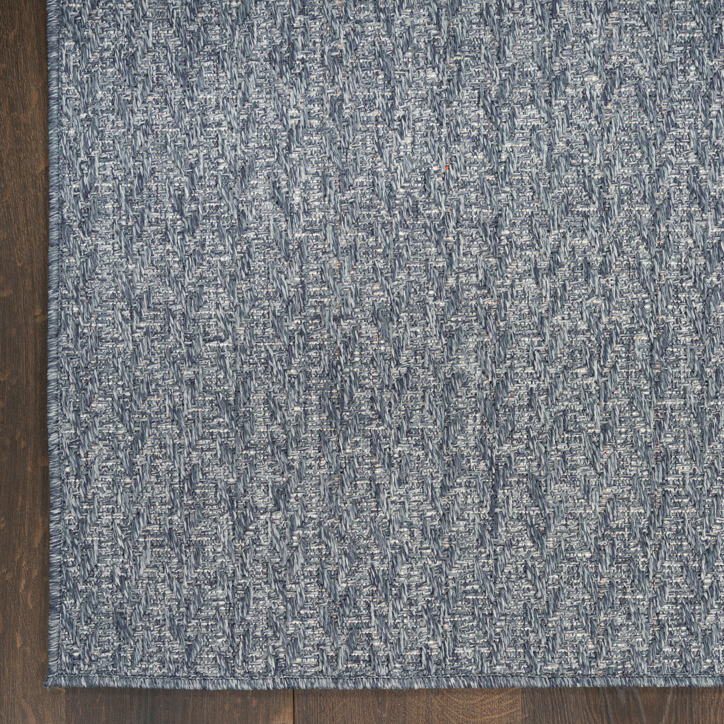 Nourison Home Tulum Chevron 2'2" x 10' Runner Rug, Denim, large