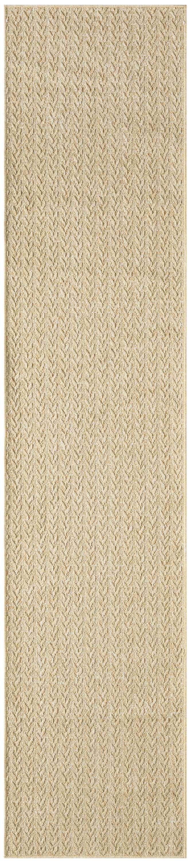 Nourison Home Tulum Chevron 2'2" x 10' Runner Rug, Taupe, large