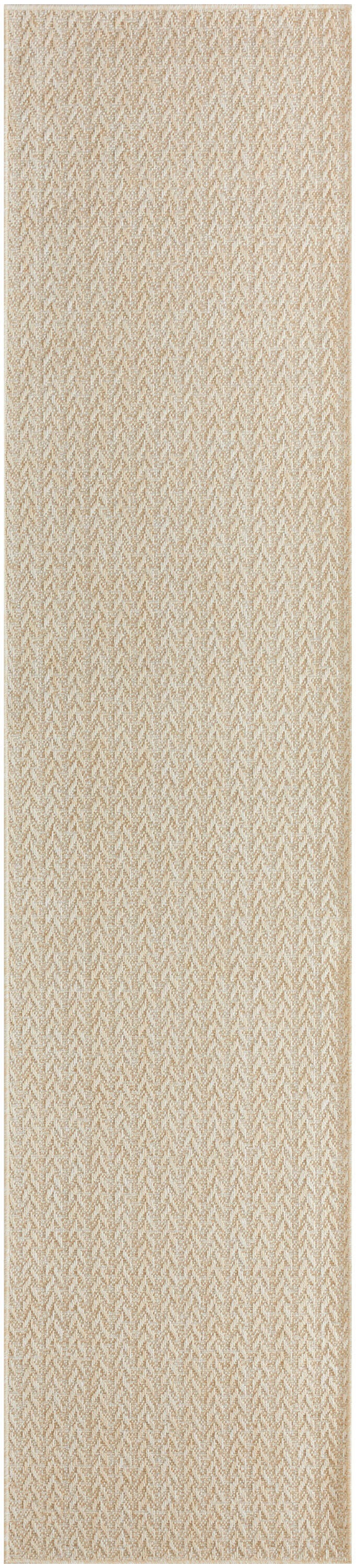 Nourison Home Tulum Chevron 2' x 6' Runner Rug, Cream, large