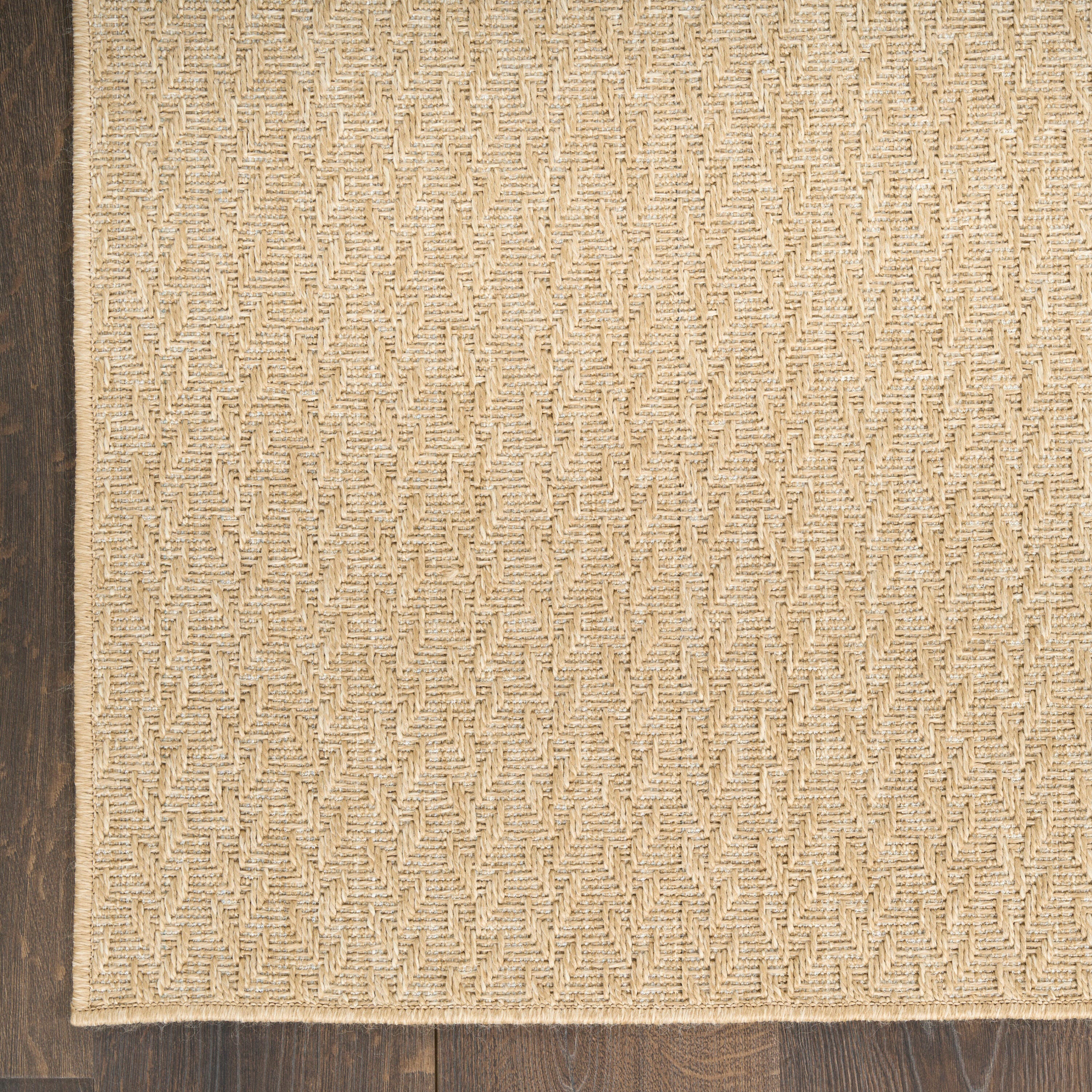 Nourison Home Tulum Chevron 2'2" x 8' Runner Rug, Taupe, large