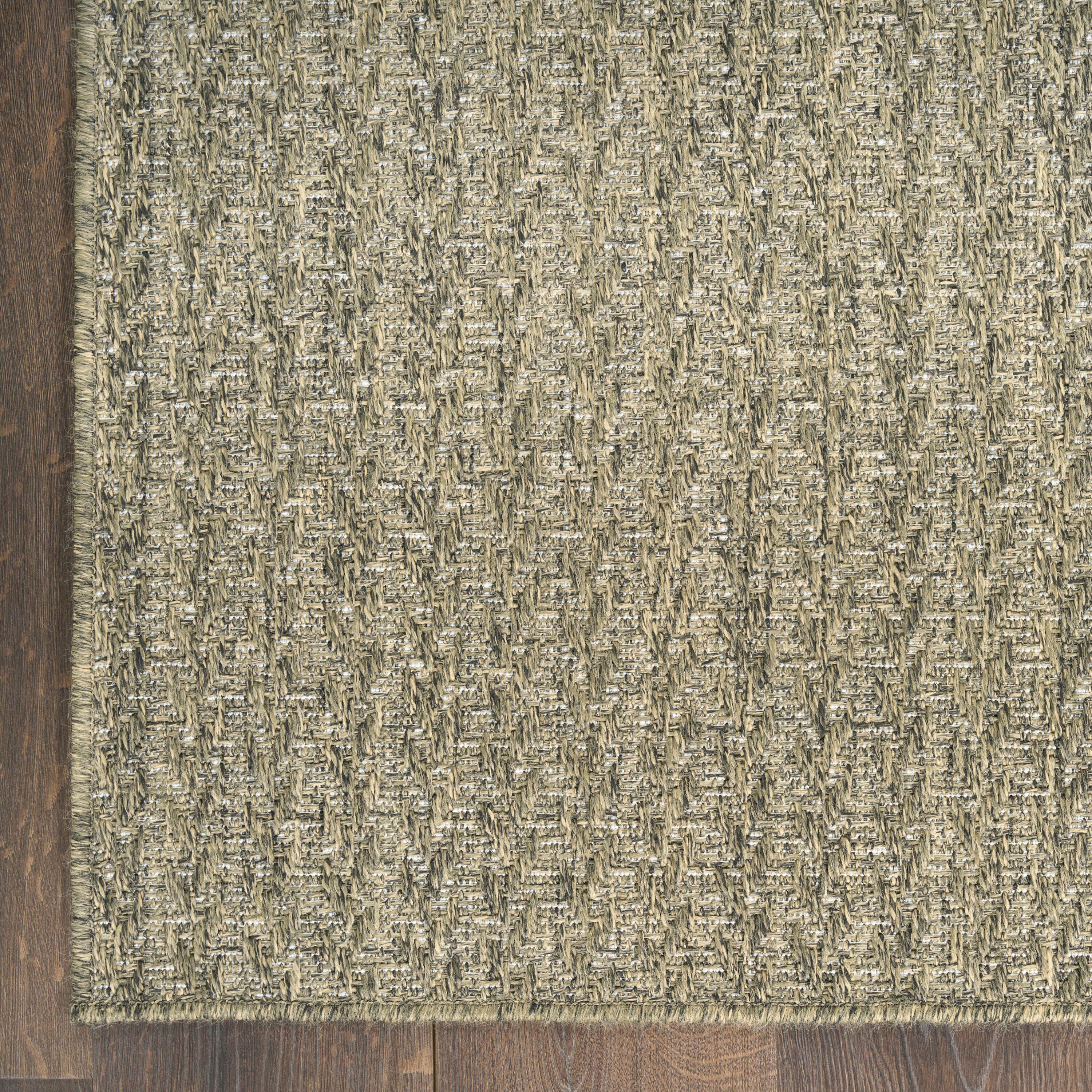 Nourison Home Tulum Chevron 6' x 9' Area Rug, Olive, large