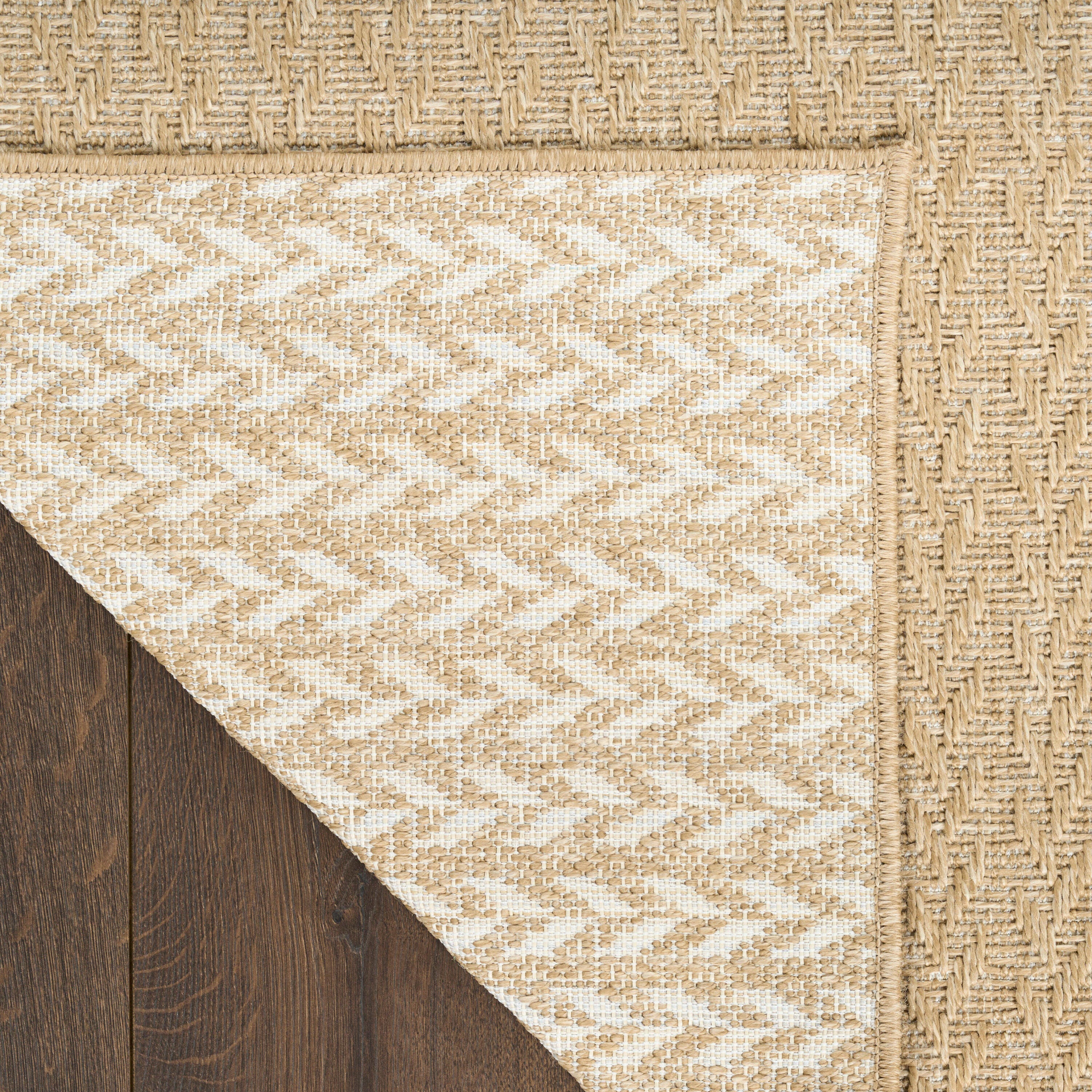 Nourison Home Tulum Chevron 6' x 9' Area Rug, Taupe, large