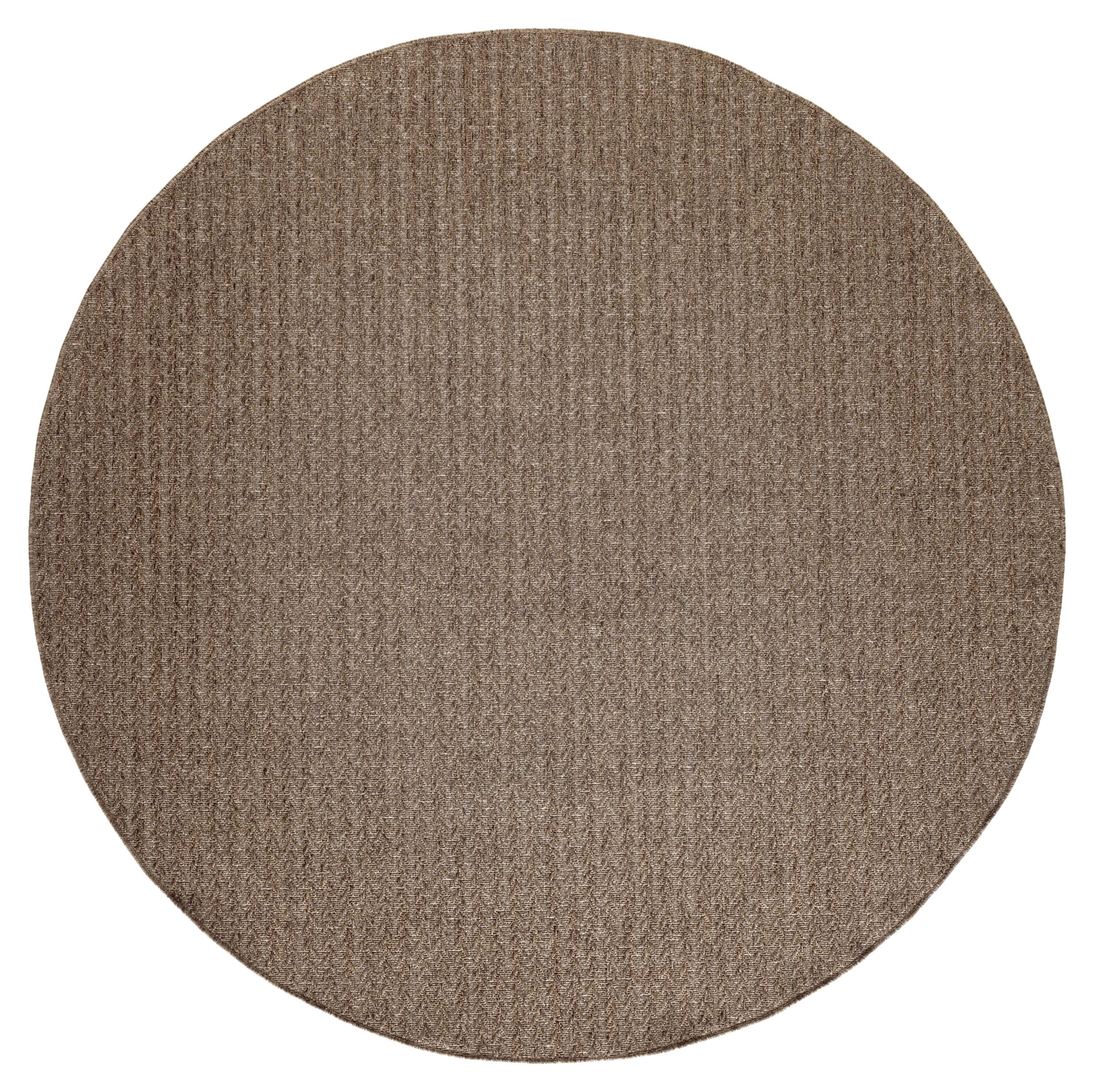 Nourison Home Tulum Chevron 8' Round Area Rug, Brown, large