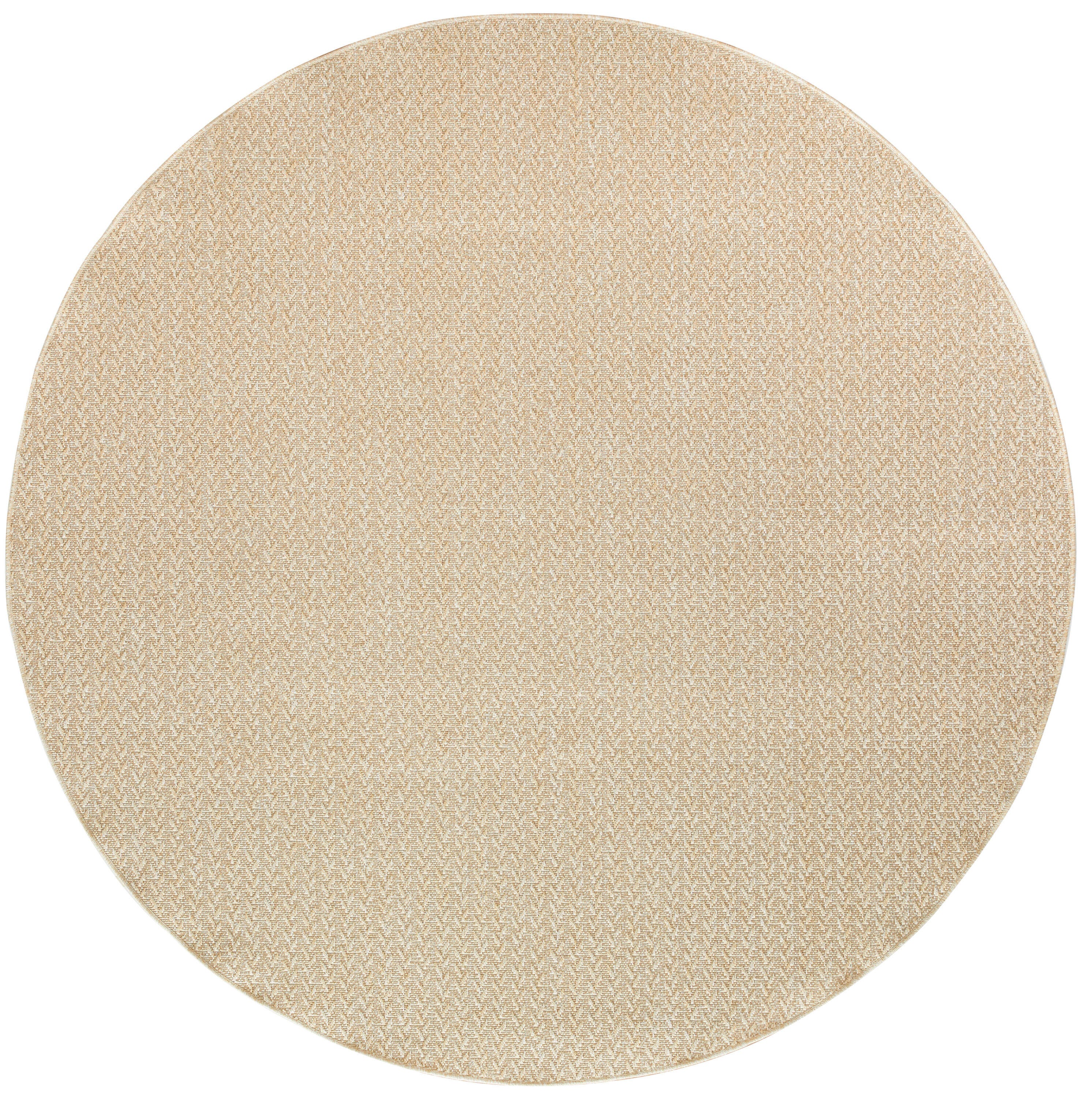 Nourison Home Tulum Chevron 8' Round Area Rug, Cream, large