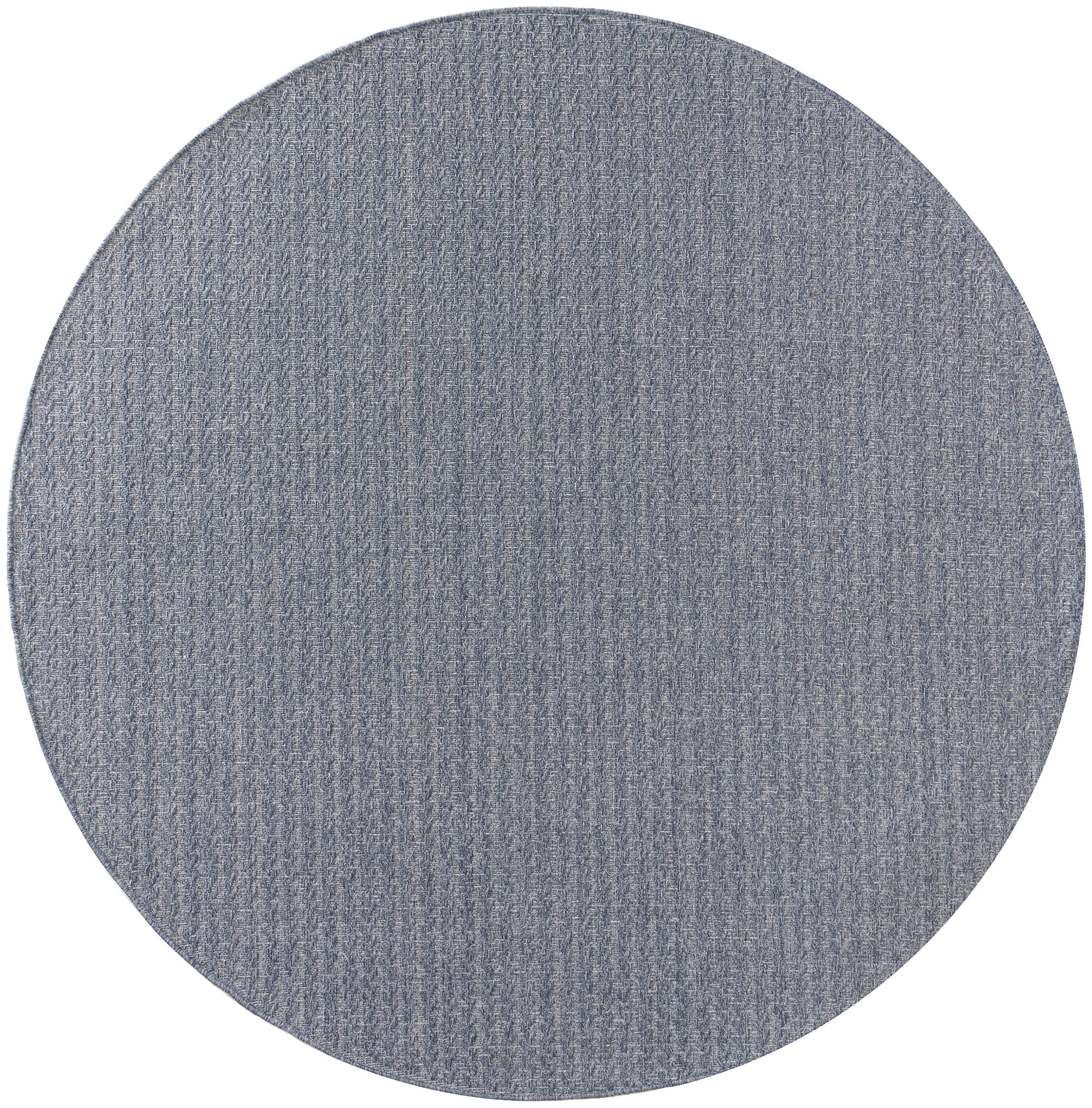 Nourison Home Tulum Chevron 8' Round Area Rug, Denim, large