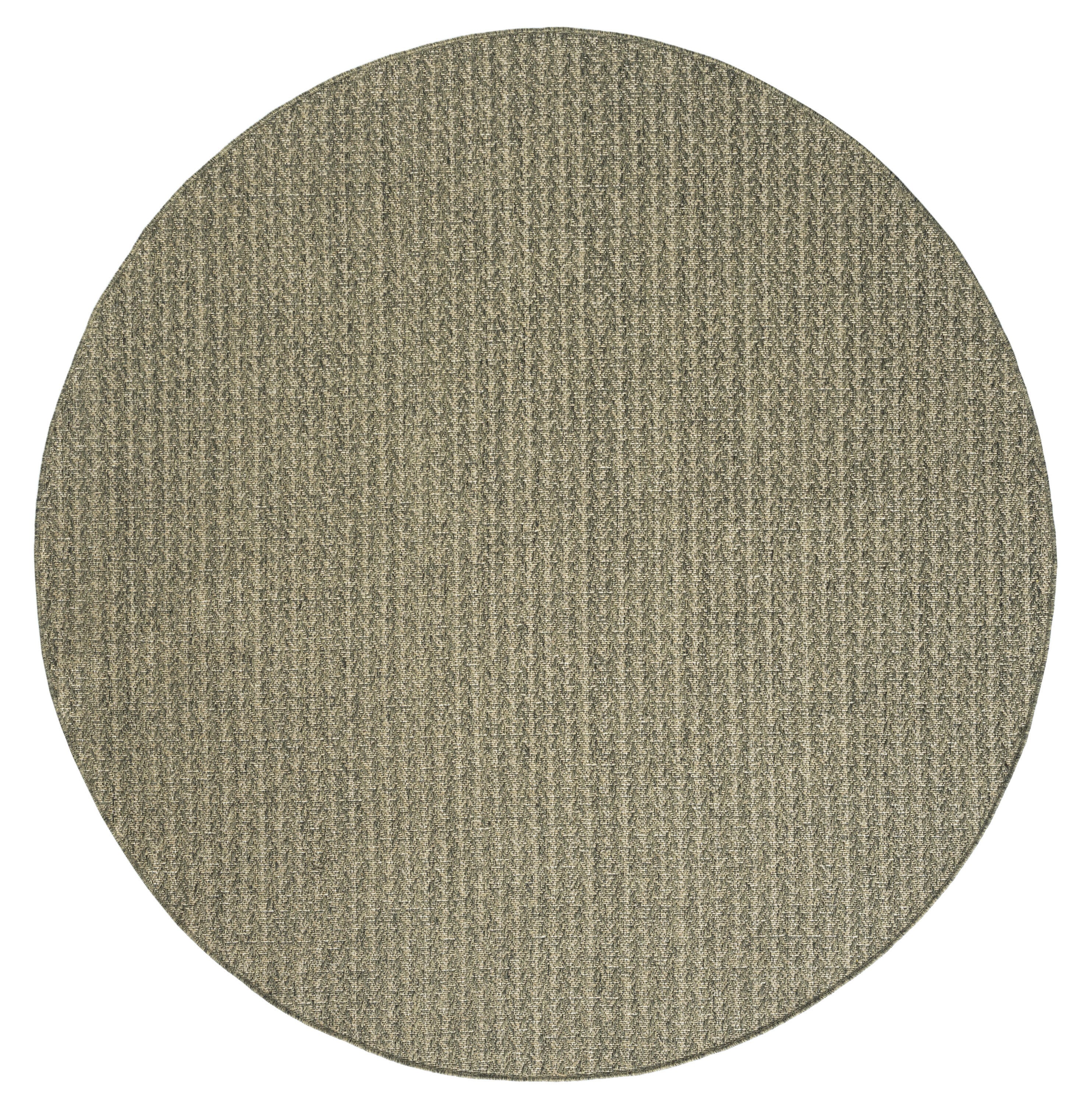 Nourison Home Tulum Chevron 8' Round Area Rug, Olive, large