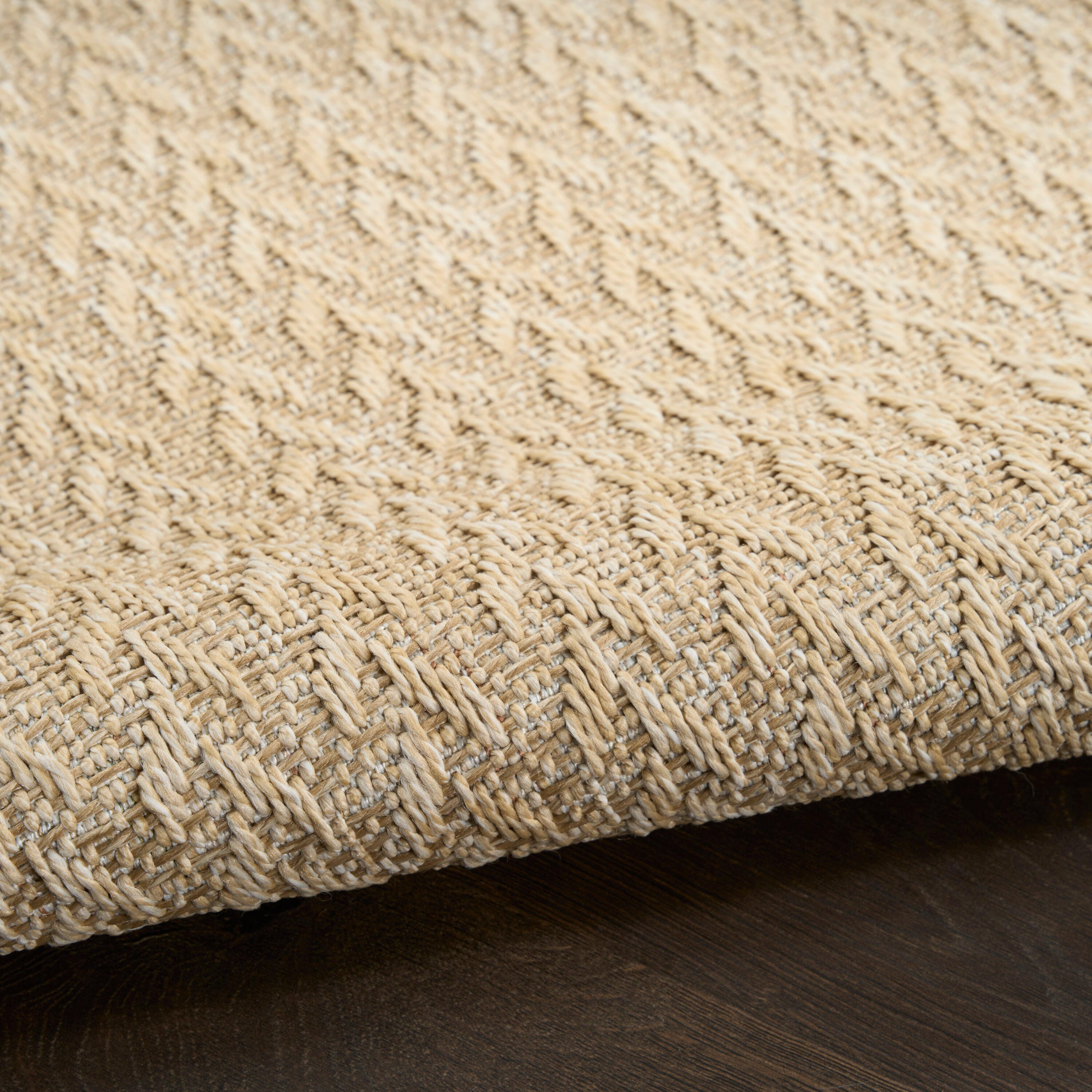 Nourison Home Tulum Chevron 8' x 10' Area Rug, Cream, large