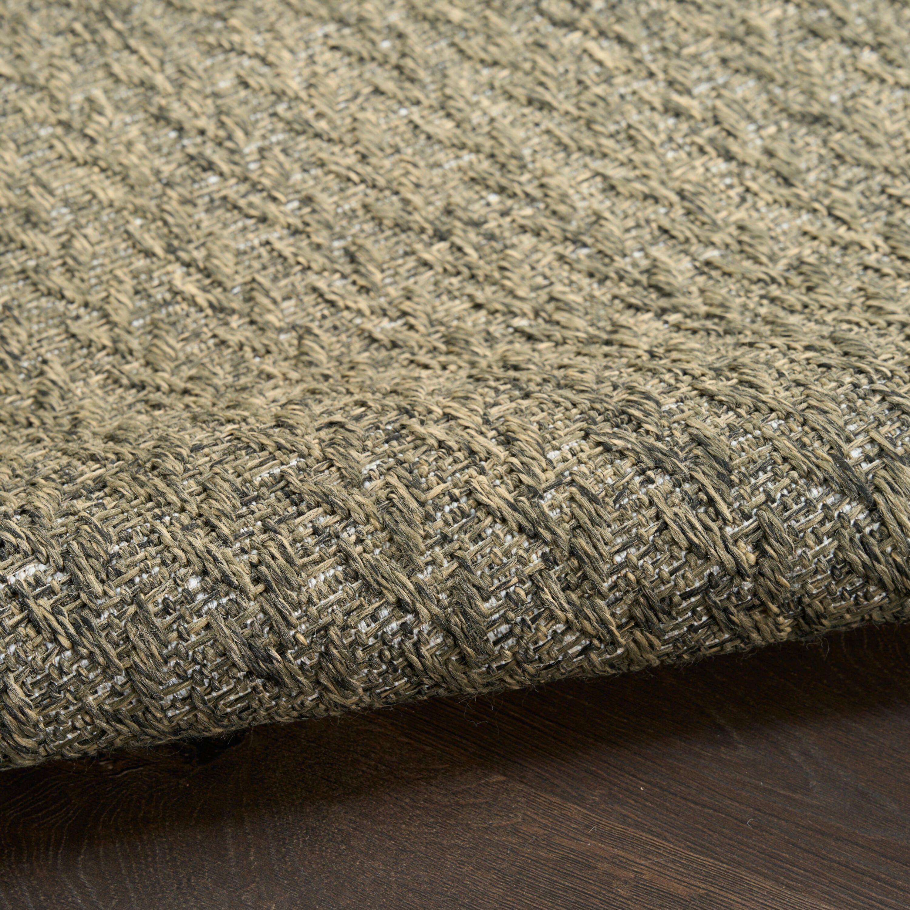 Nourison Home Tulum Chevron 8' x 10' Area Rug, Olive, large