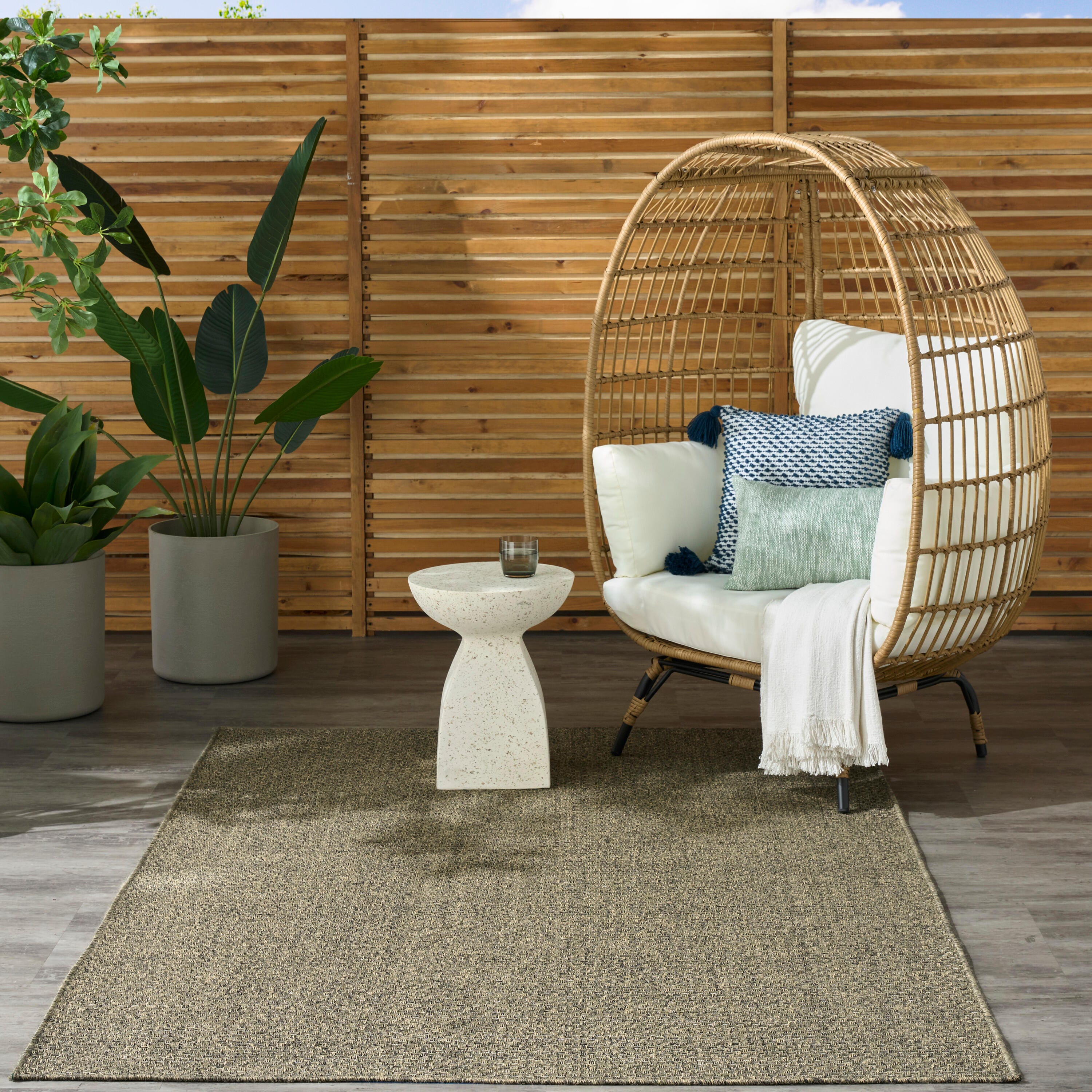 Nourison Home Tulum 4' x 6' Area Rug, Olive, large