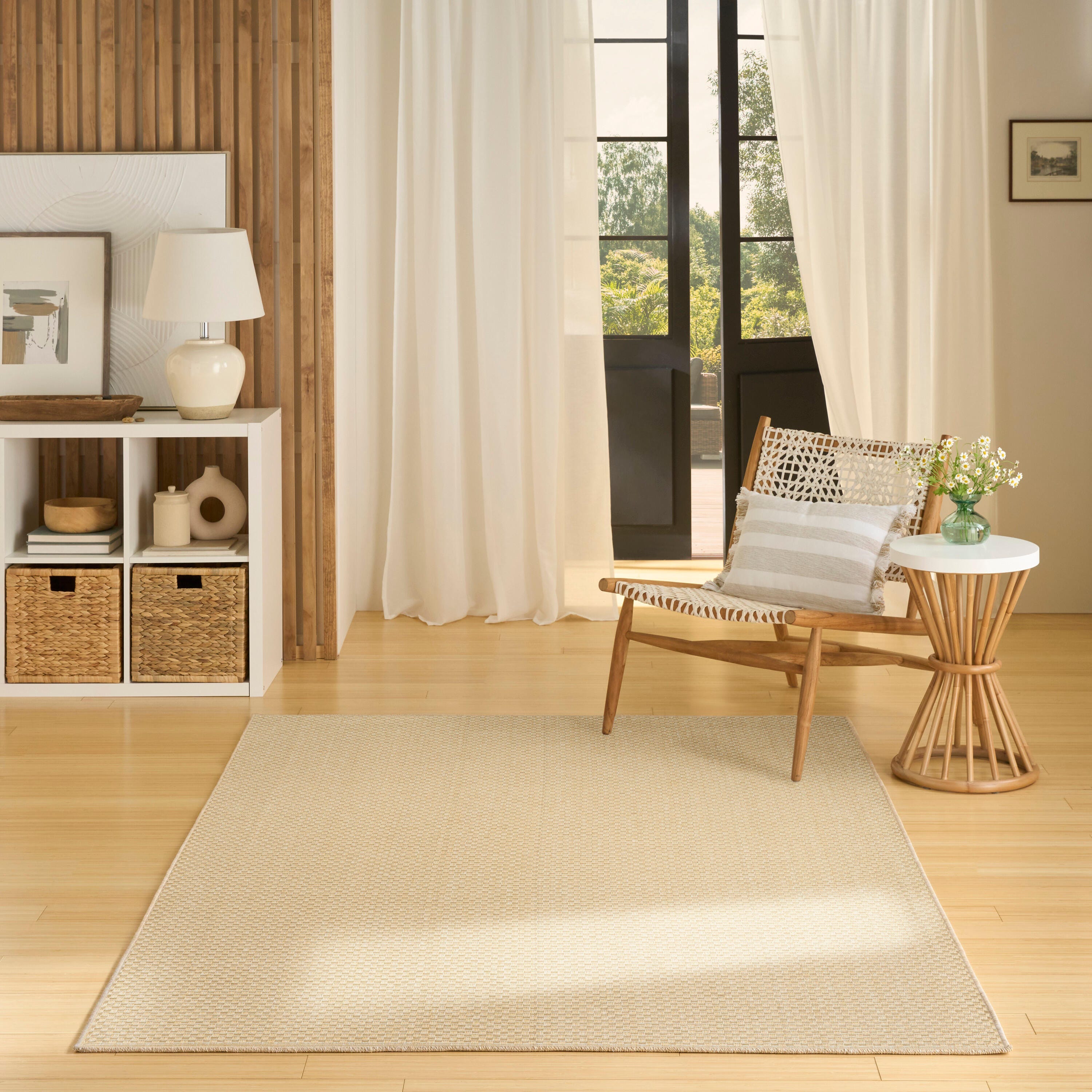 Nourison Home Tulum 5'3" x 7' Area Rug, Cream, rollover