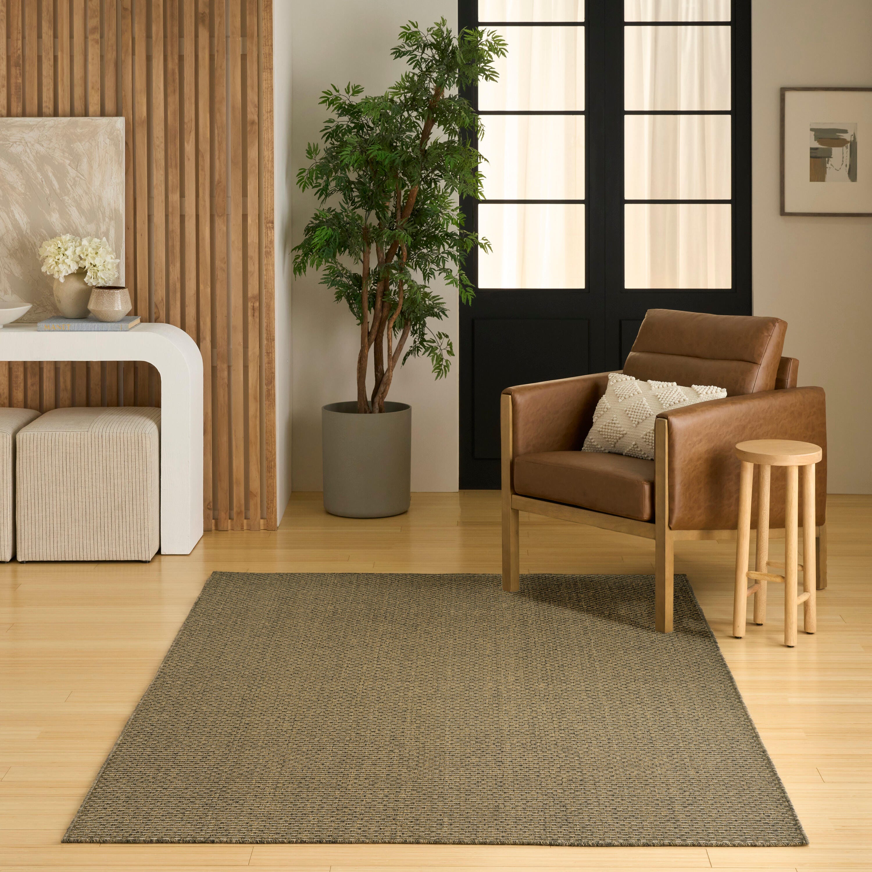 Nourison Home Tulum 5'3" x 7' Area Rug, Olive, rollover