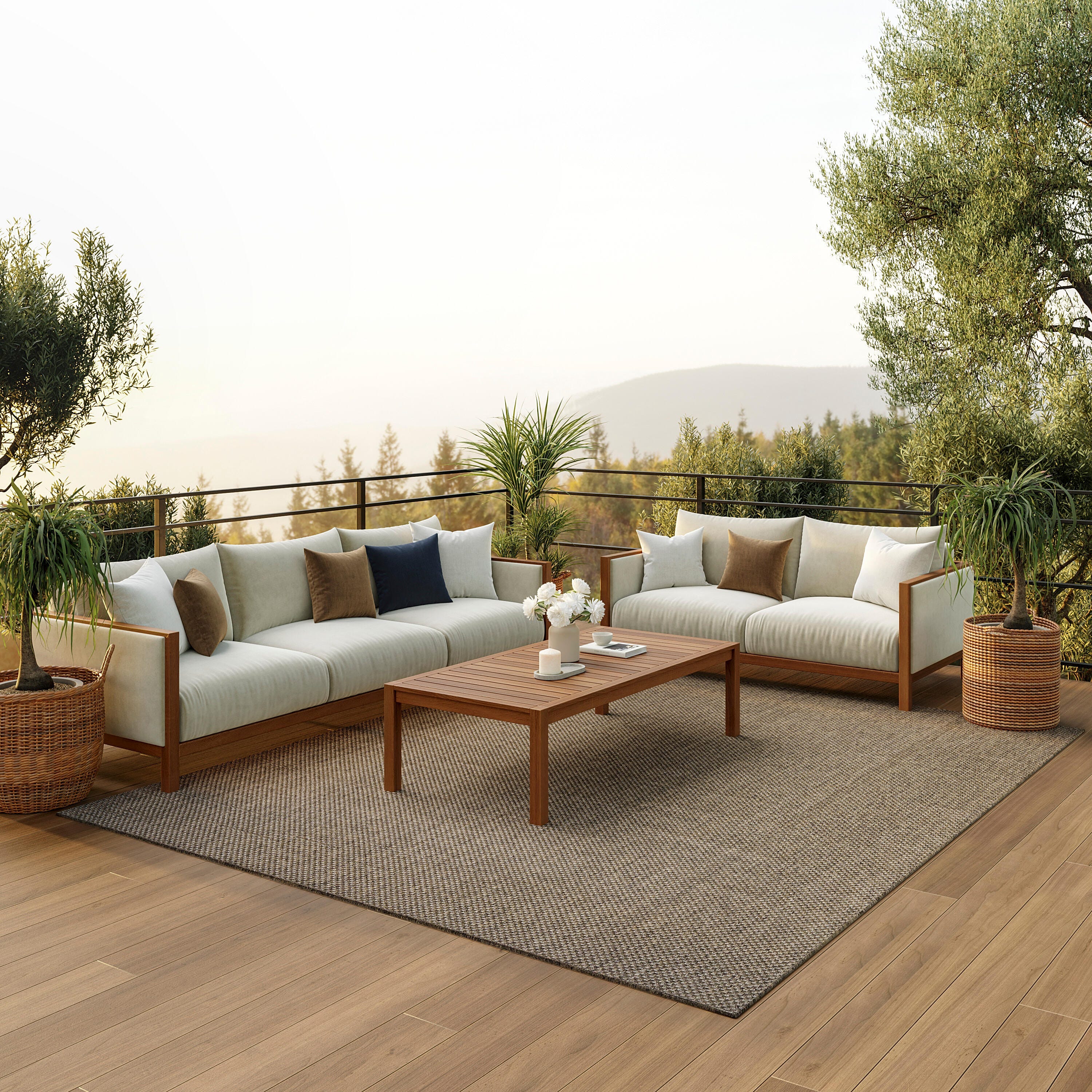 Nourison Home Tulum 6' x 9' Area Rug, Brown, rollover