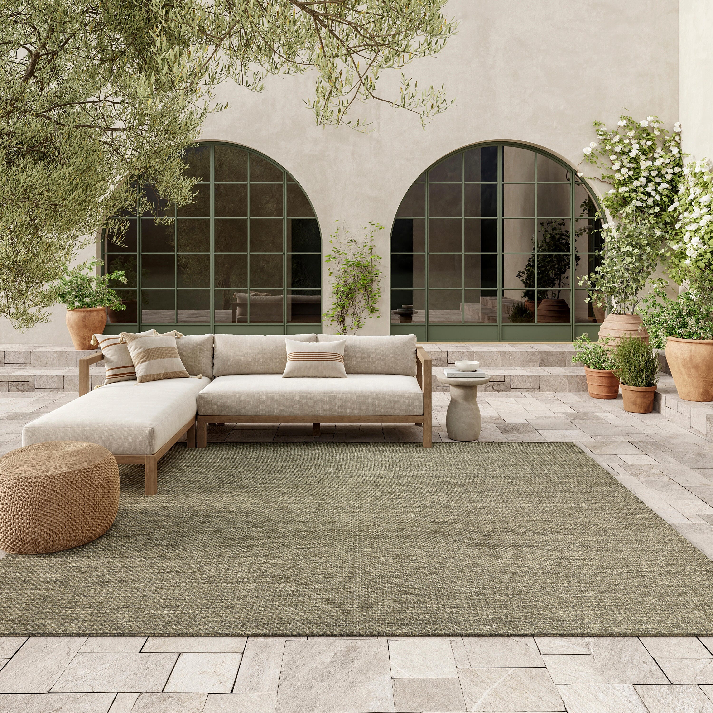 Nourison Home Tulum 6' x 9' Area Rug, Olive, rollover