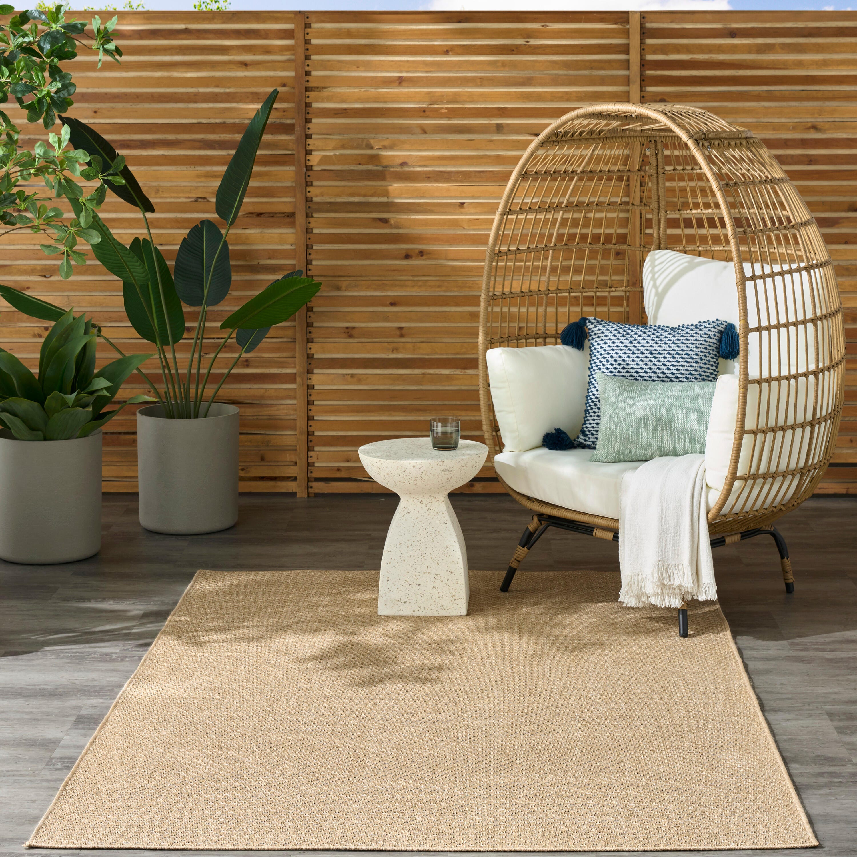 Nourison Home Tulum 6' x 9' Area Rug, Taupe, large