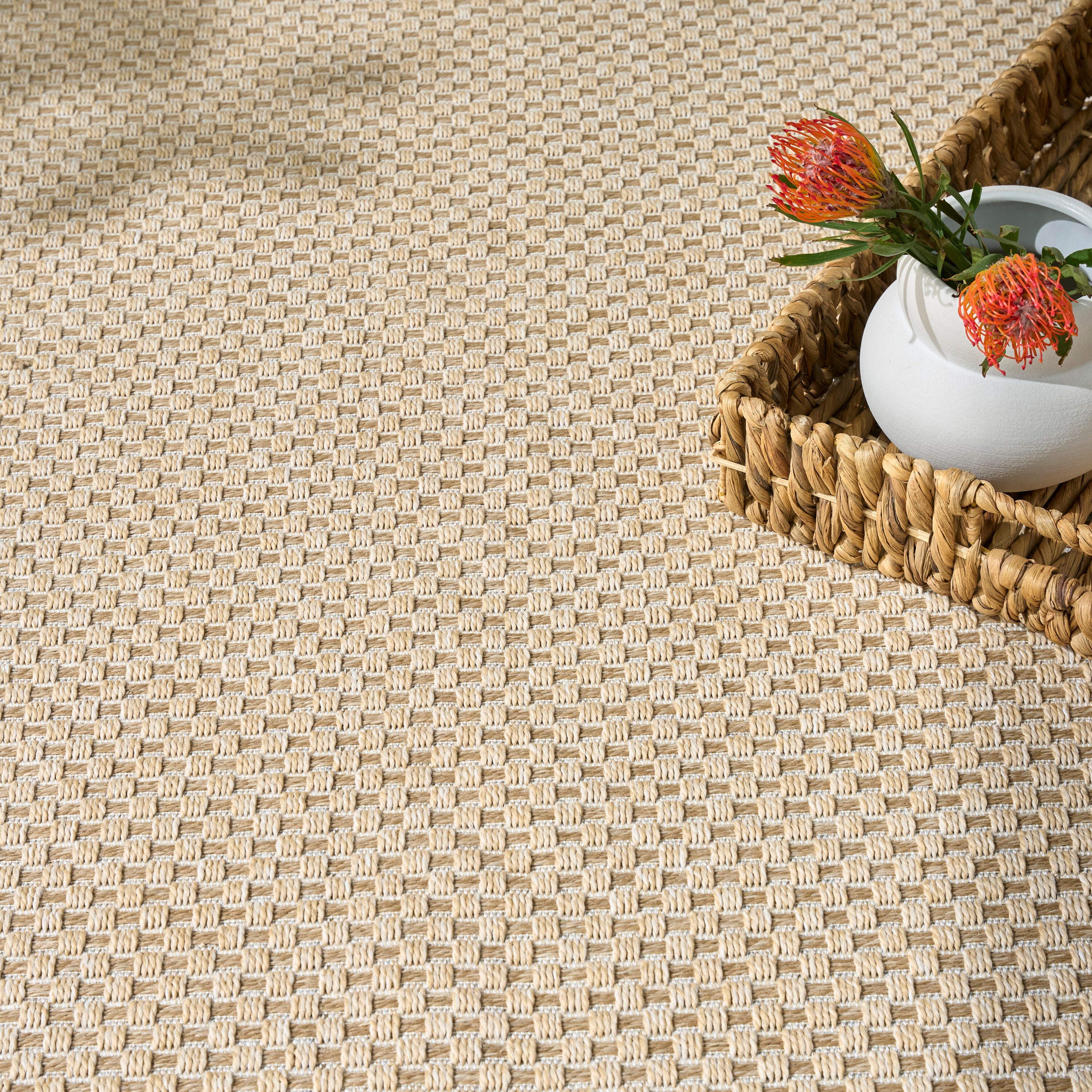 Nourison Home Tulum 8' Round Area Rug, Cream, large