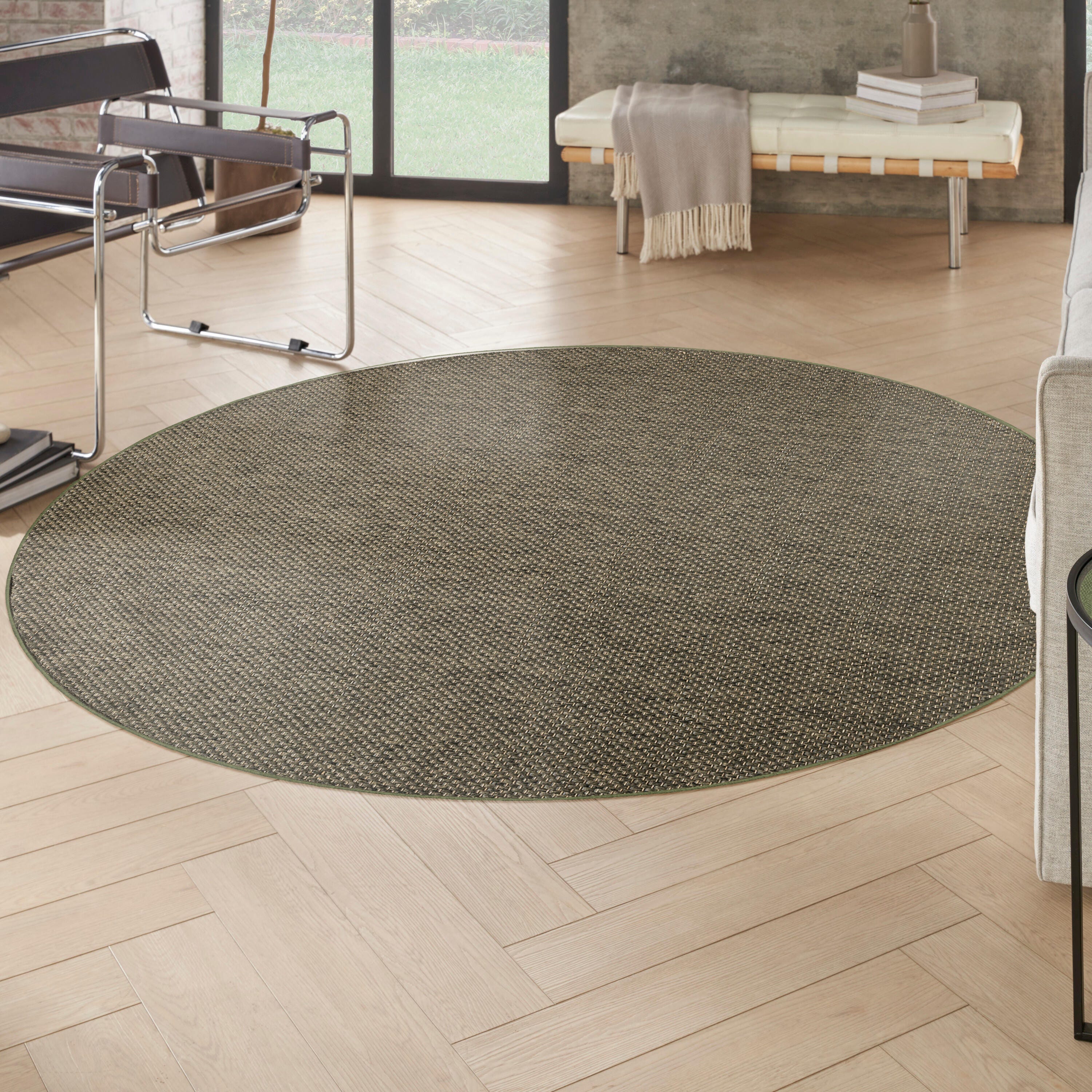 Nourison Home Tulum 8' Round Area Rug, Olive, rollover