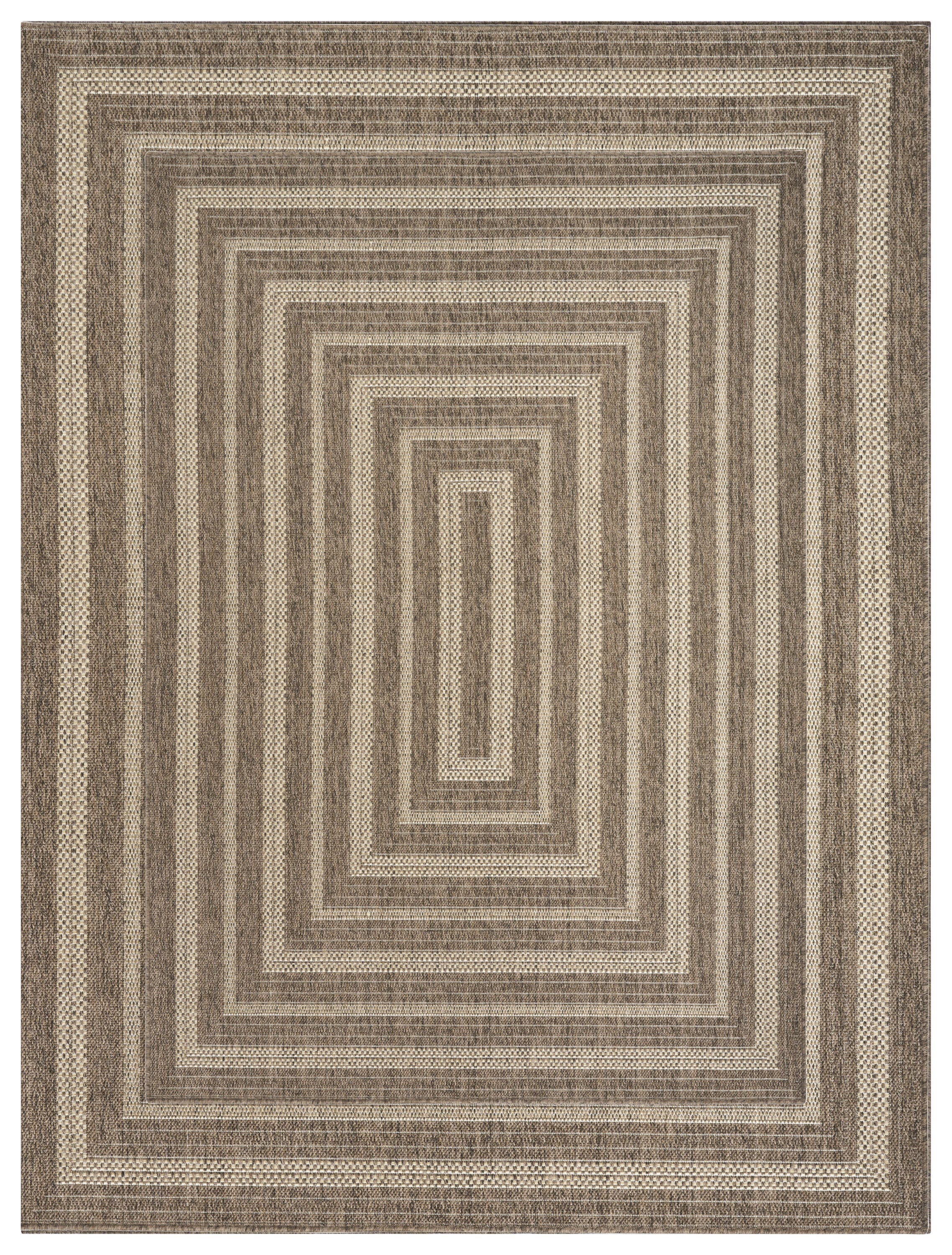 Nourison Home Tulum Geometric 10' x 14' Area Rug, Brown, large