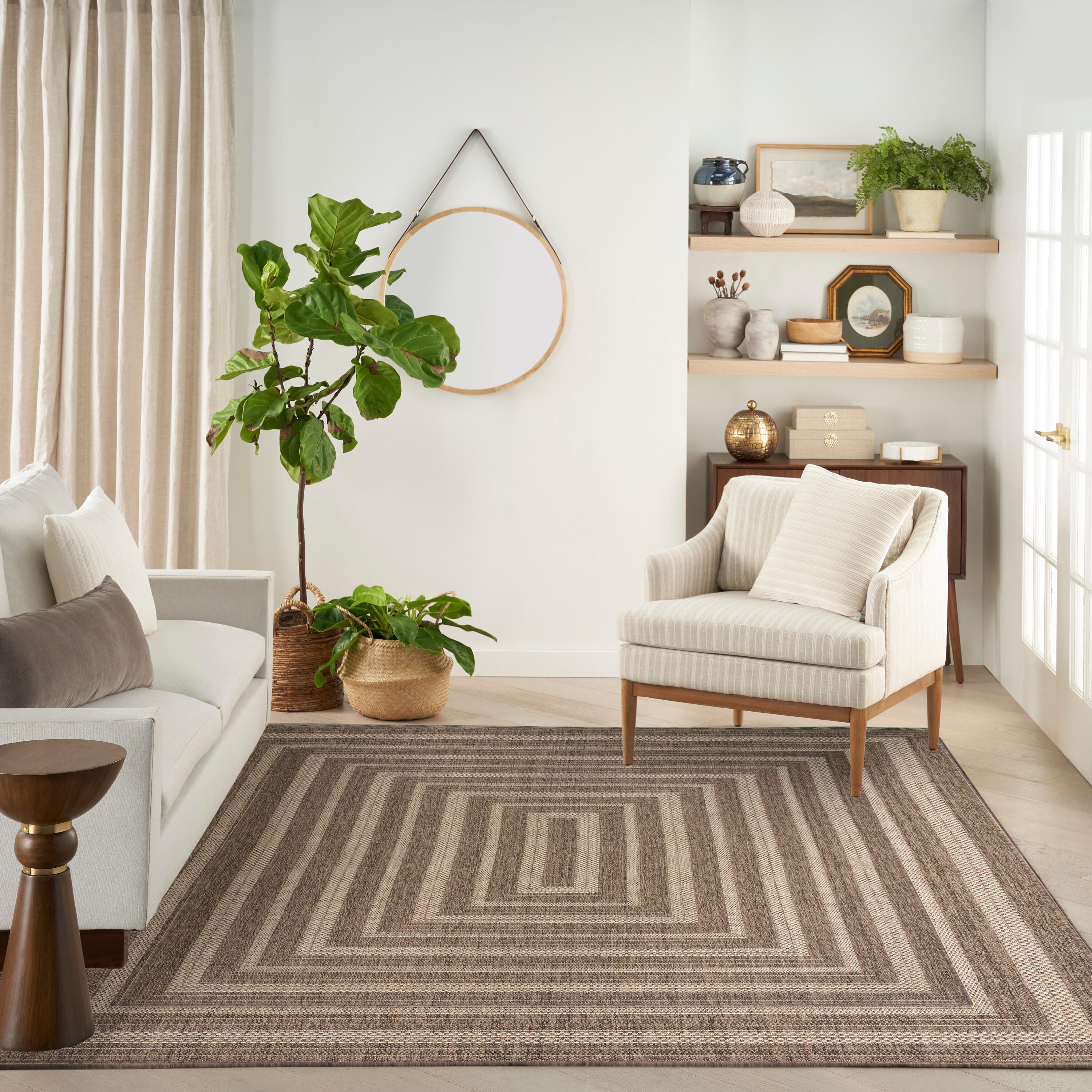 Nourison Home Tulum Geometric 10' x 14' Area Rug, Brown, large