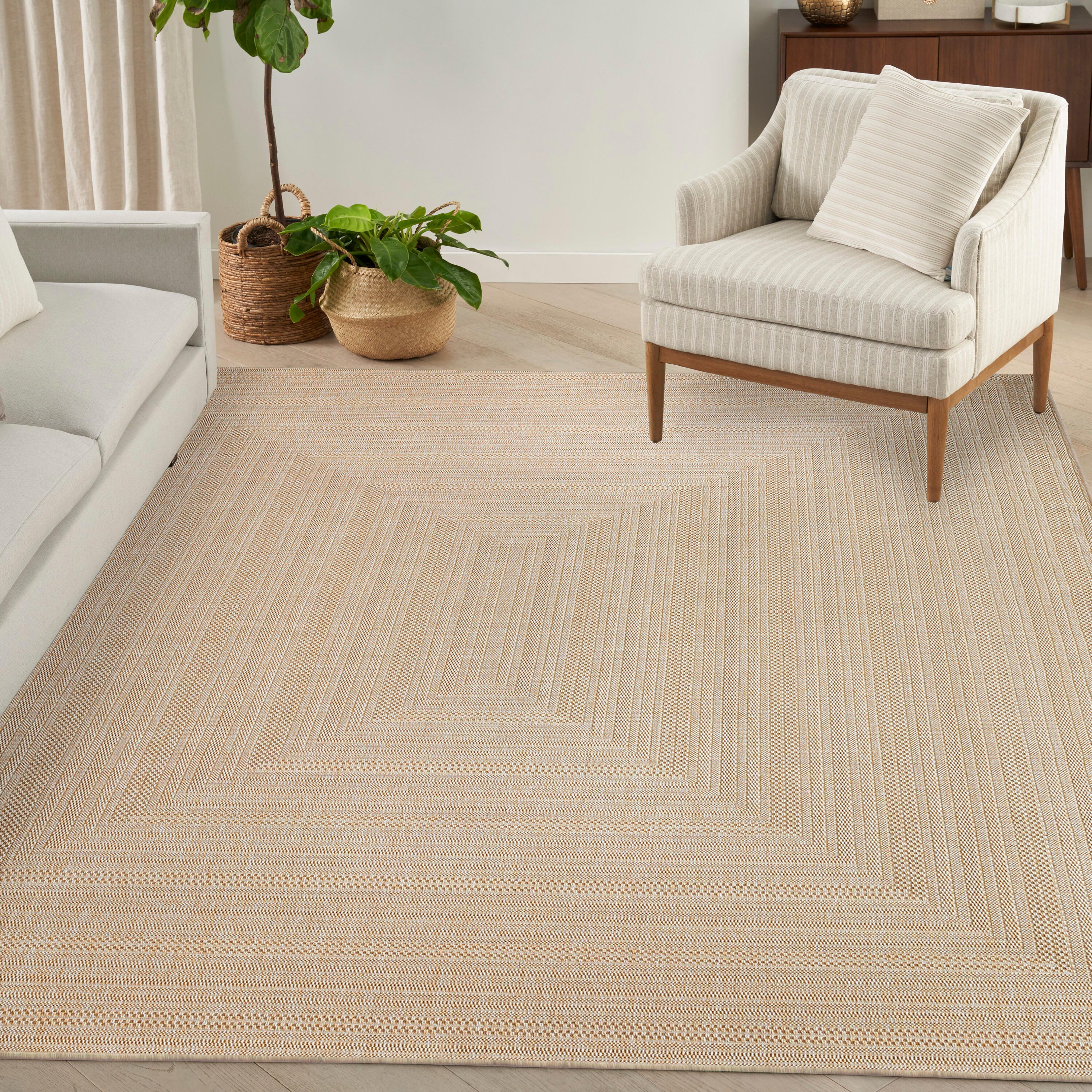 Nourison Home Tulum Geometric 10' x 14' Area Rug, Cream, rollover