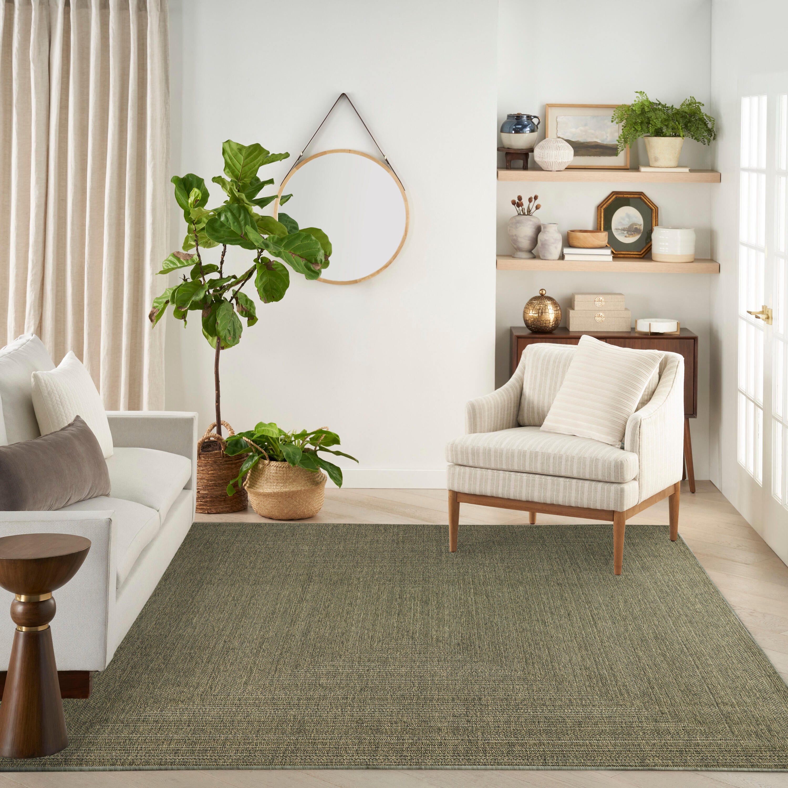 Nourison Home Tulum Geometric 10' x 14' Area Rug, Olive, large