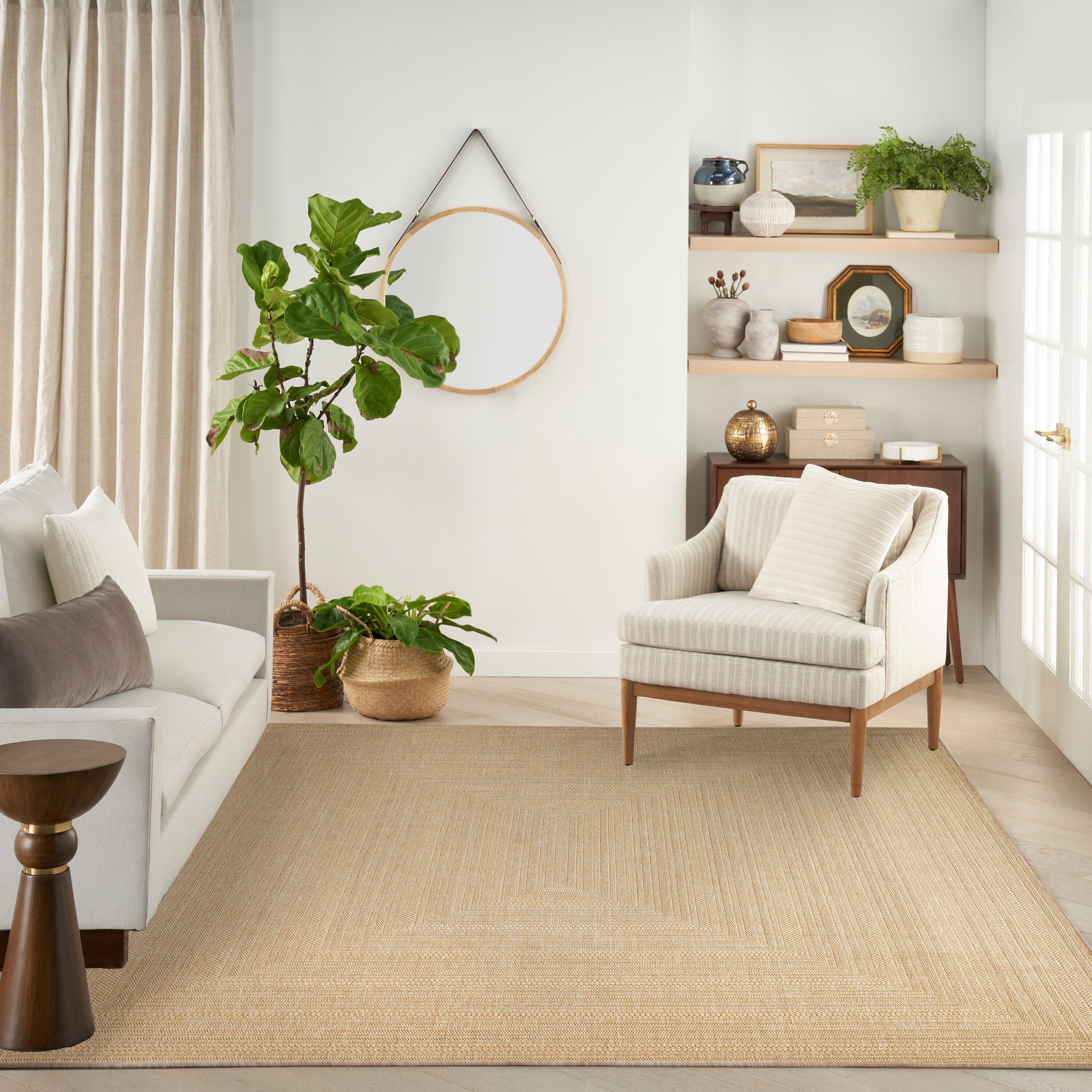Nourison Home Tulum Geometric 10' x 14' Area Rug, Taupe/Ivory, large