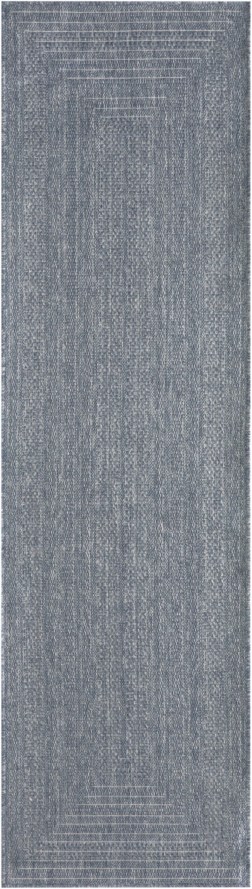 Nourison Home Tulum Geometric 2' x 6' Runner Rug, Denim, large