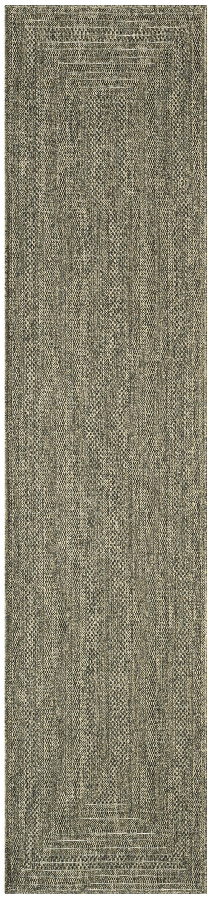 Nourison Home Tulum Geometric 2' x 6' Runner Rug, Olive, large