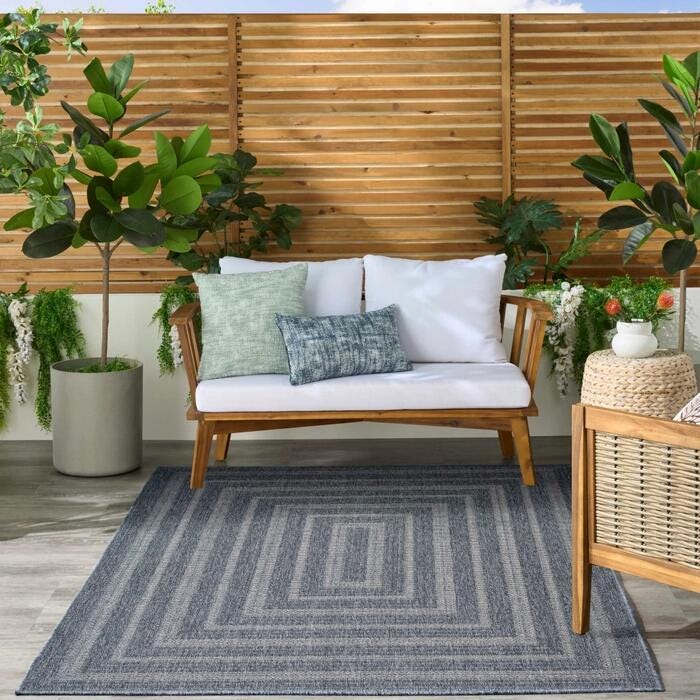 Nourison Home Tulum Geometric 2'2" x 8' Runner Rug, Denim, rollover