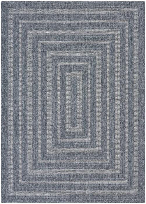 Nourison Home Tulum Geometric 2'2" x 8' Runner Rug, Denim, large