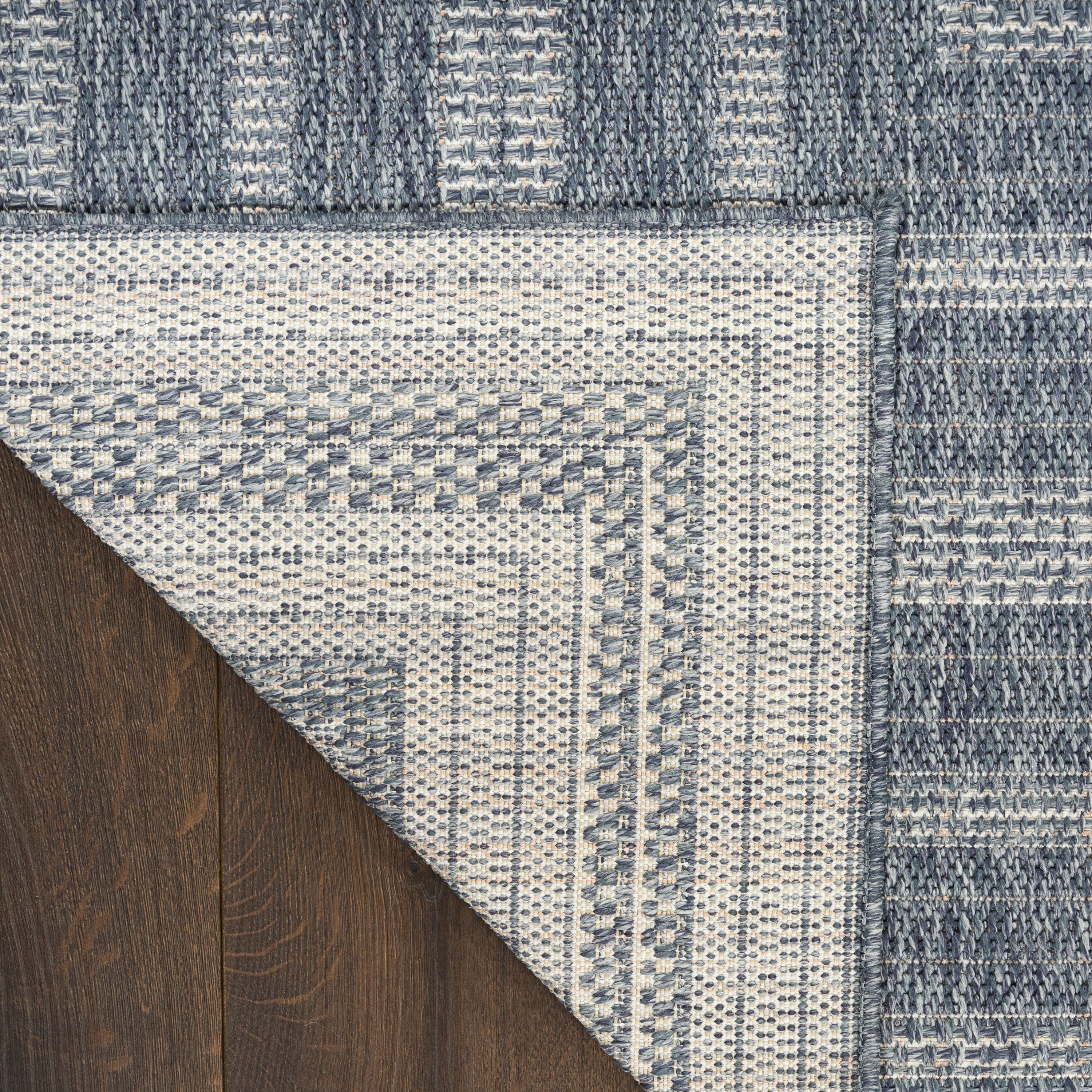 Nourison Home Tulum Geometric 2'2" x 8' Runner Rug, Denim, large