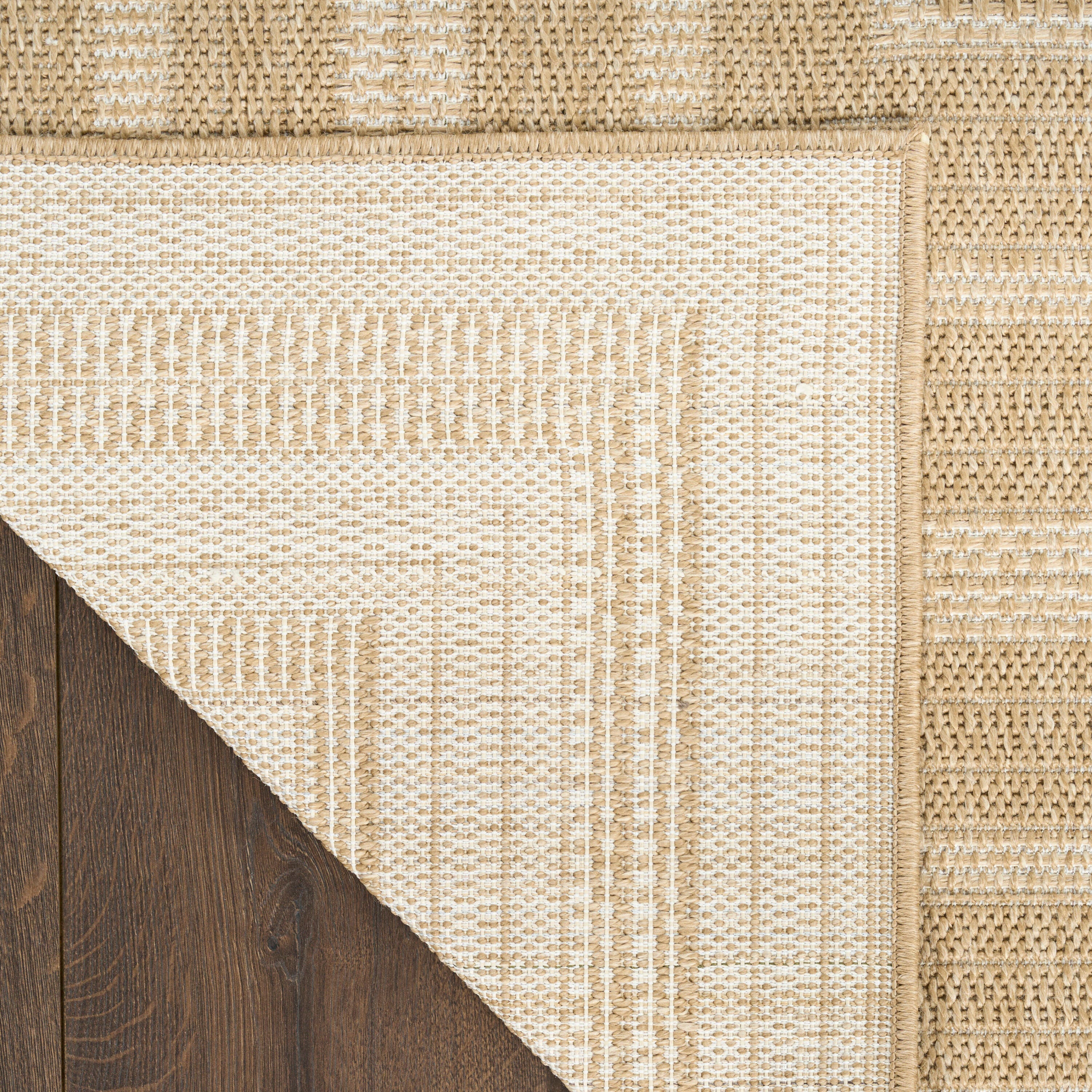 Nourison Home Tulum Geometric 2'2" x 8' Runner Rug, Taupe/Ivory, large