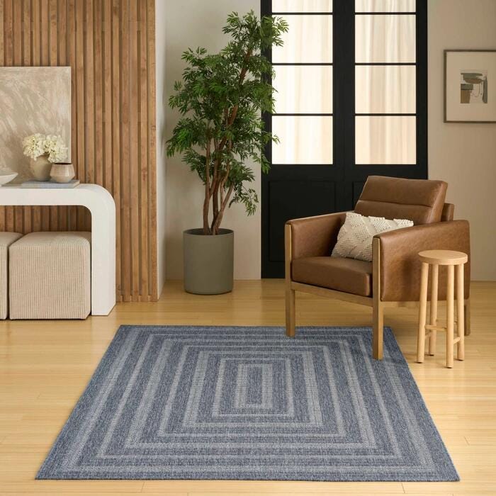 Nourison Home Tulum Geometric 3' x 5' Area Rug, Denim, rollover