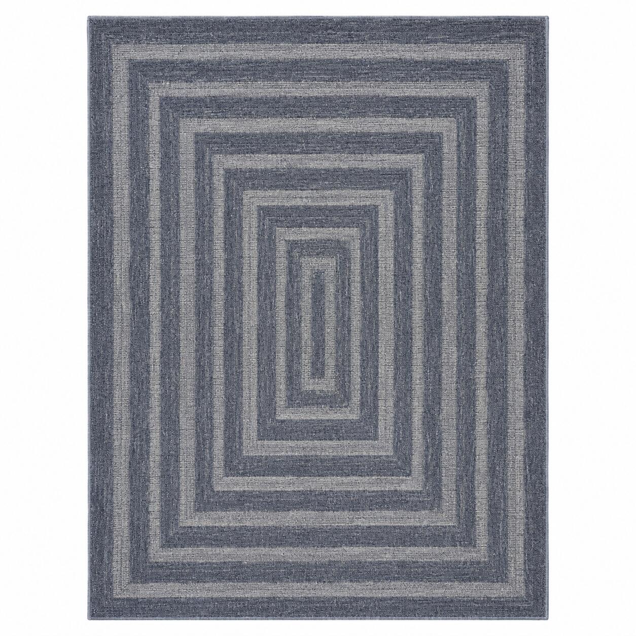 Nourison Home Tulum Geometric 3' x 5' Area Rug, Denim, large
