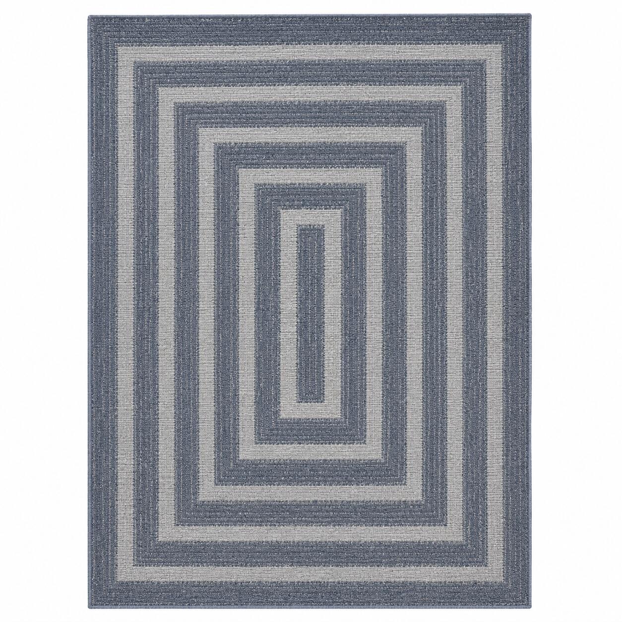 Nourison Home Tulum Geometric 4' x 6' Area Rug, Denim, large