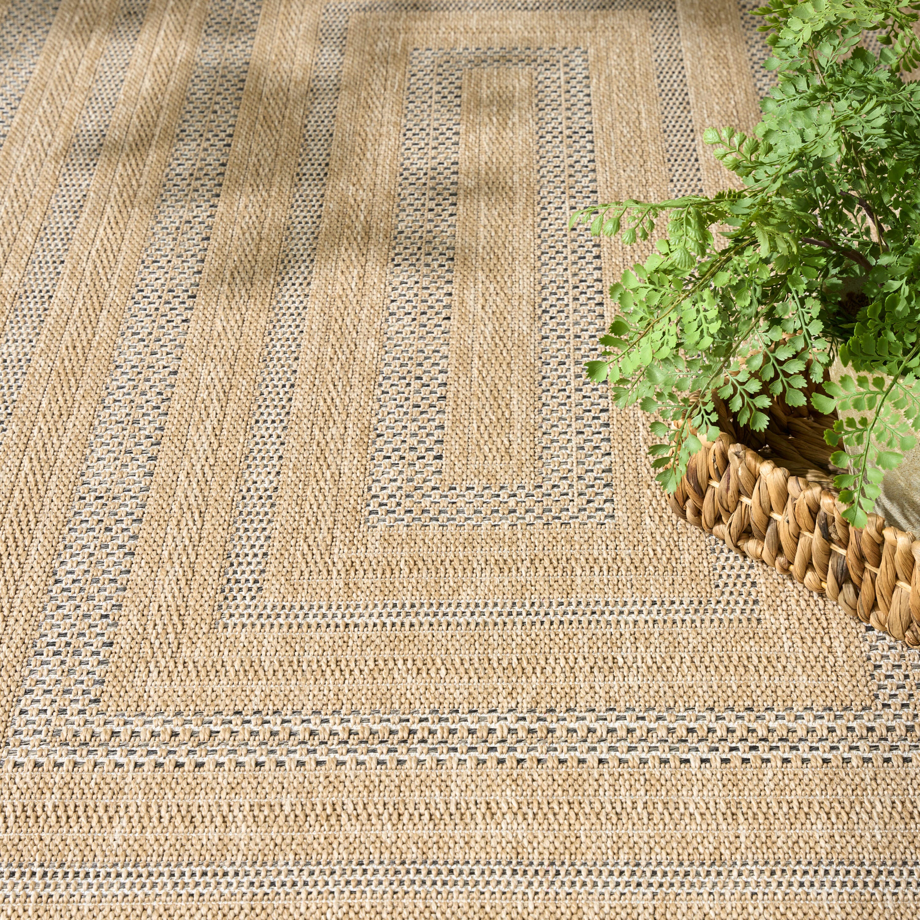 Nourison Home Tulum Geometric 4' x 6' Area Rug, Taupe/Gray, large