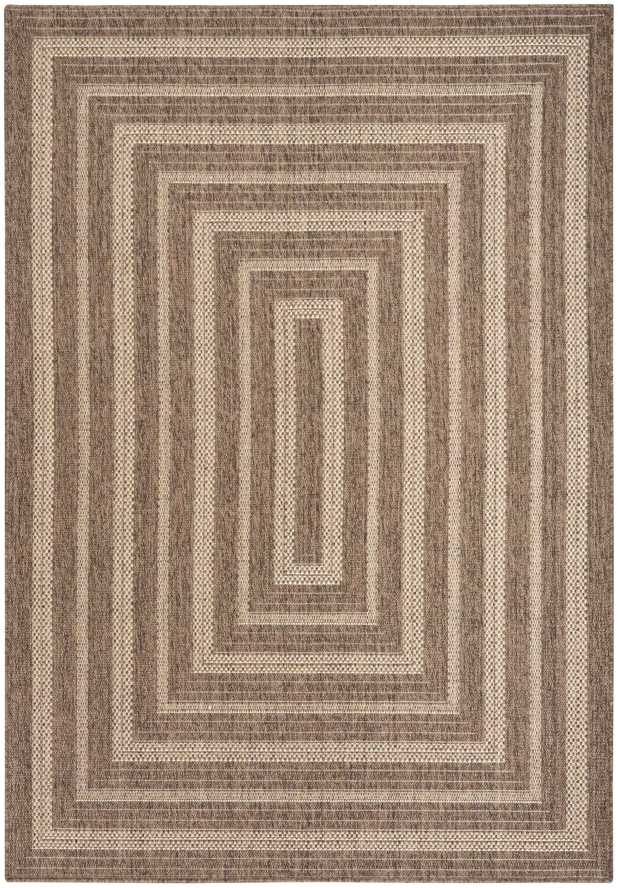 Nourison Home Tulum Geometric 5'3" x 7' Area Rug, Brown, large