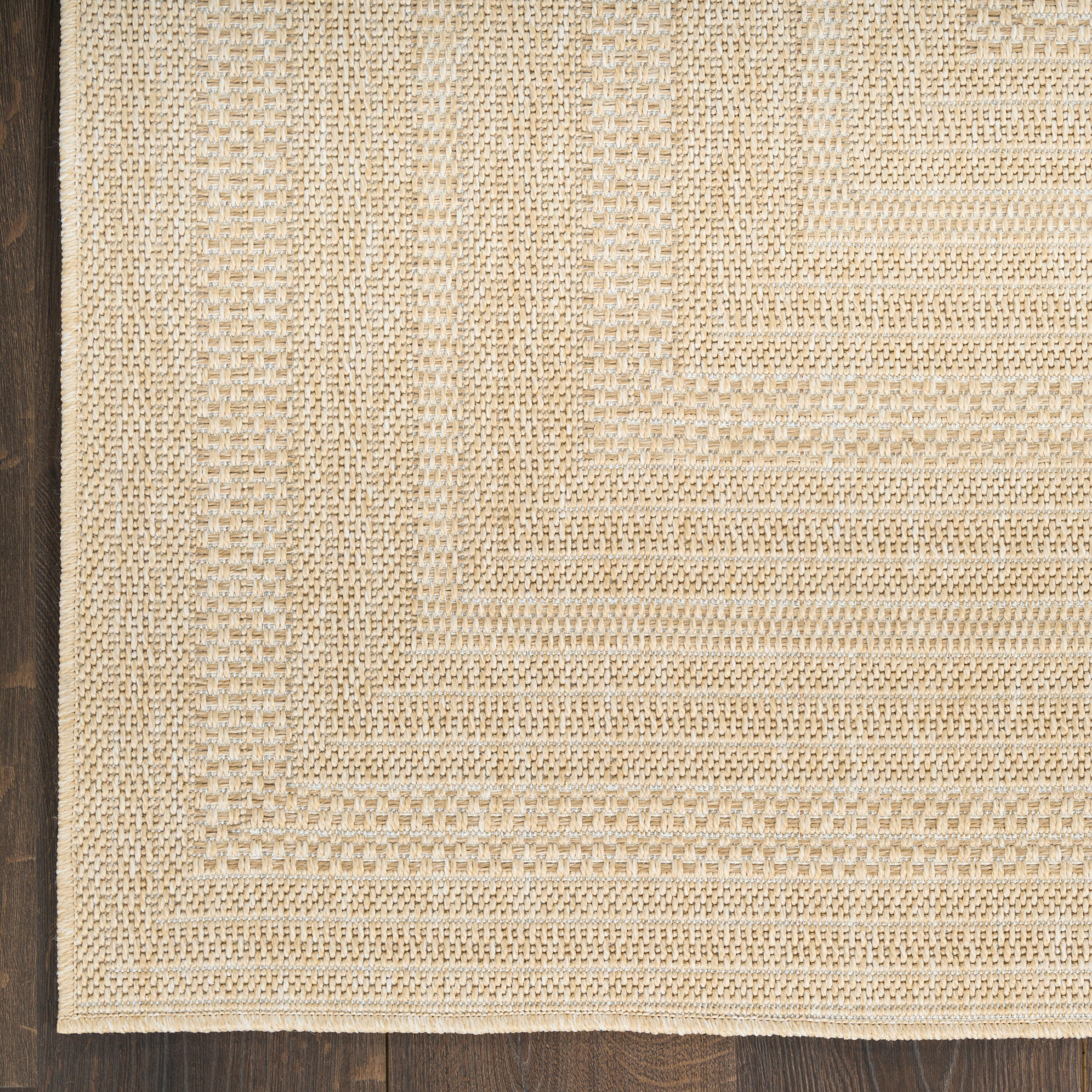 Nourison Home Tulum Geometric 5'3" x 7' Area Rug, Cream, large