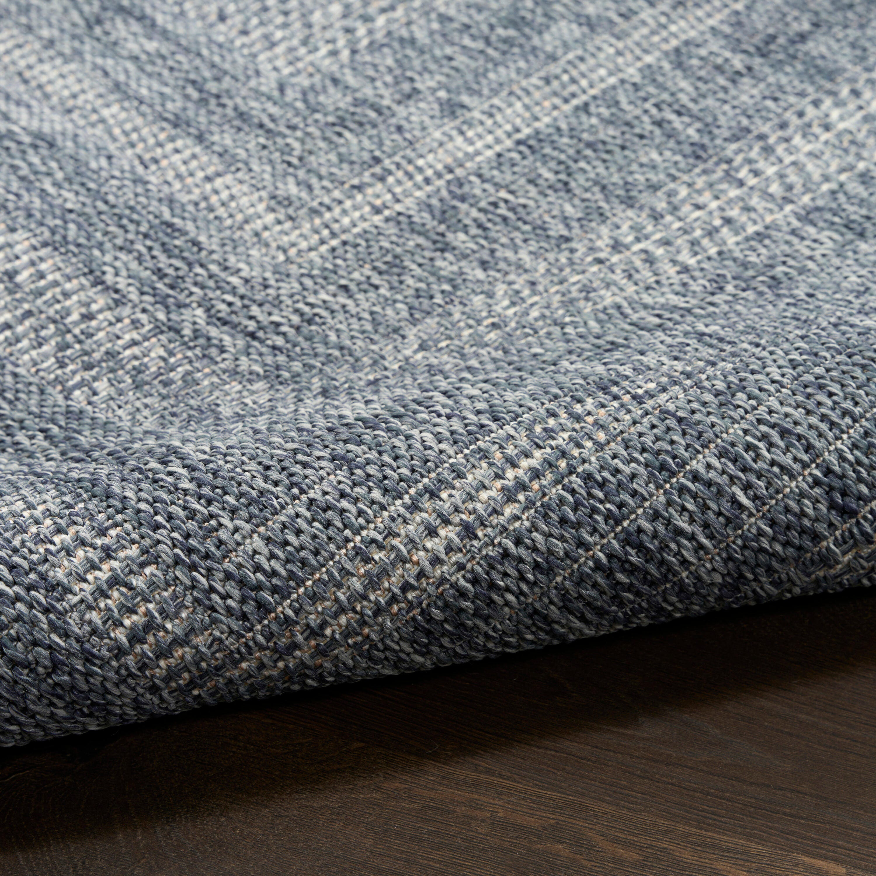 Nourison Home Tulum Geometric 5'3" x 7' Area Rug, Denim, large