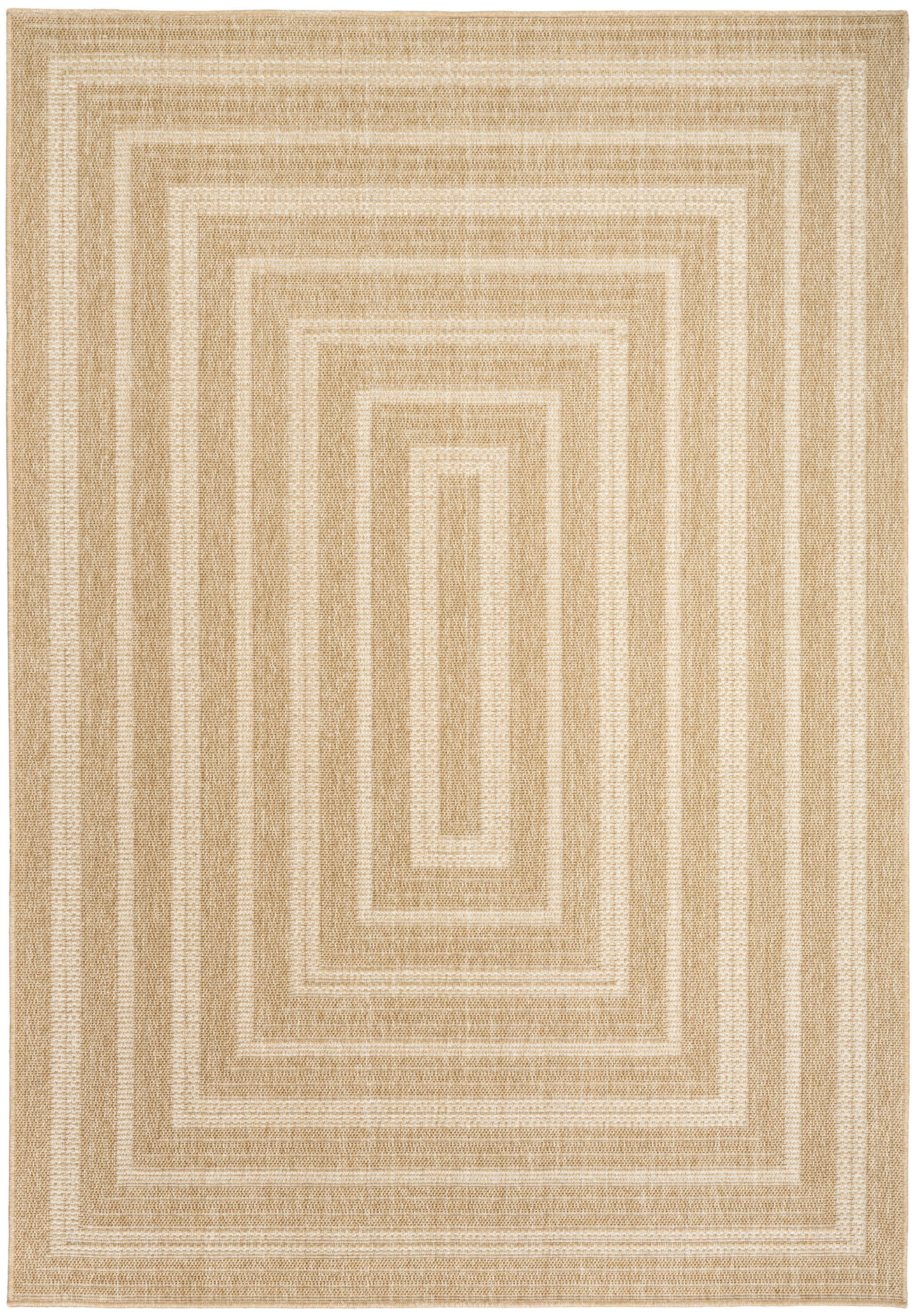 Nourison Home Tulum Geometric 5'3" x 7' Area Rug, Taupe/Ivory, large