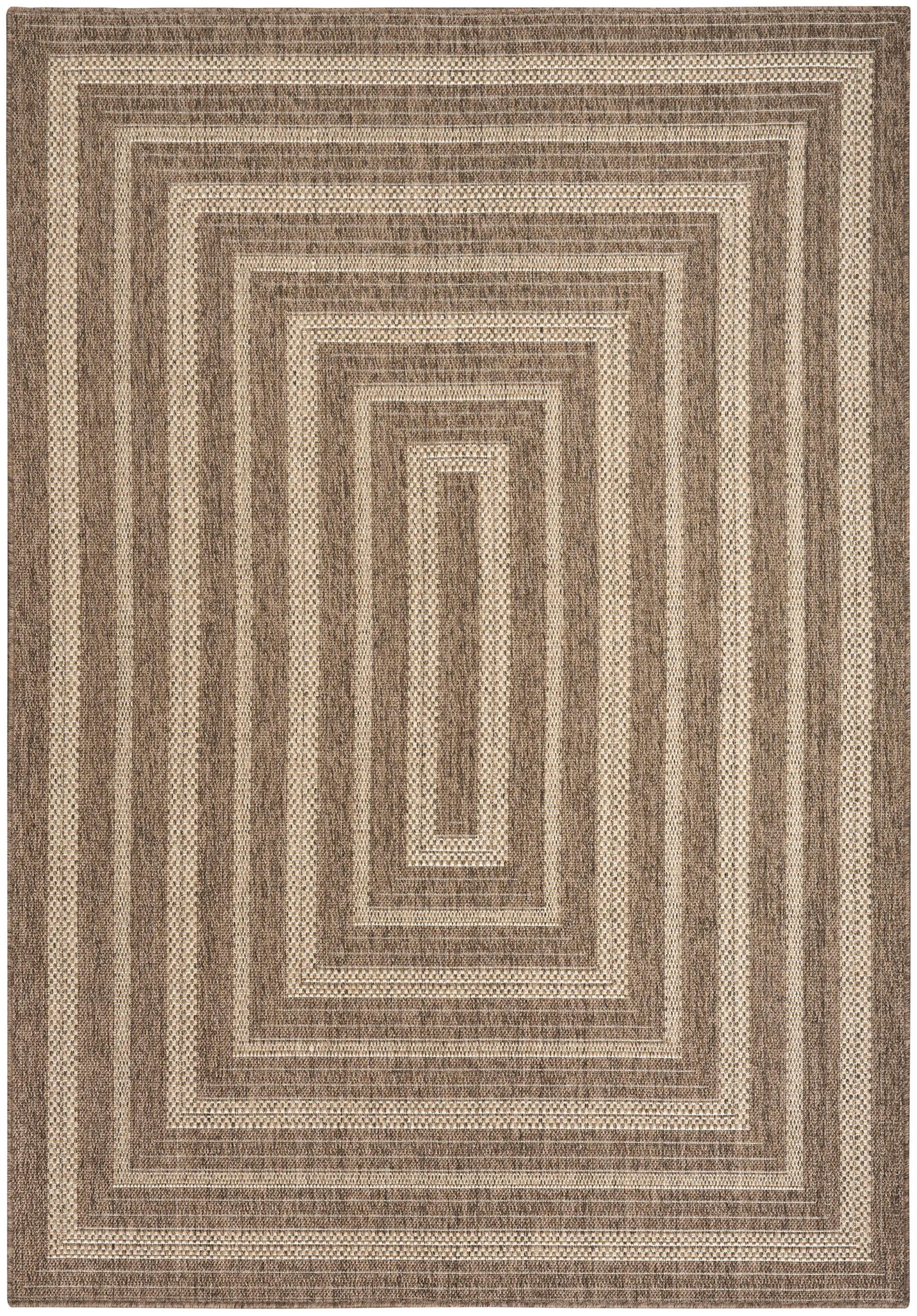 Nourison Home Tulum Geometric 6' x 9' Area Rug, Brown, large