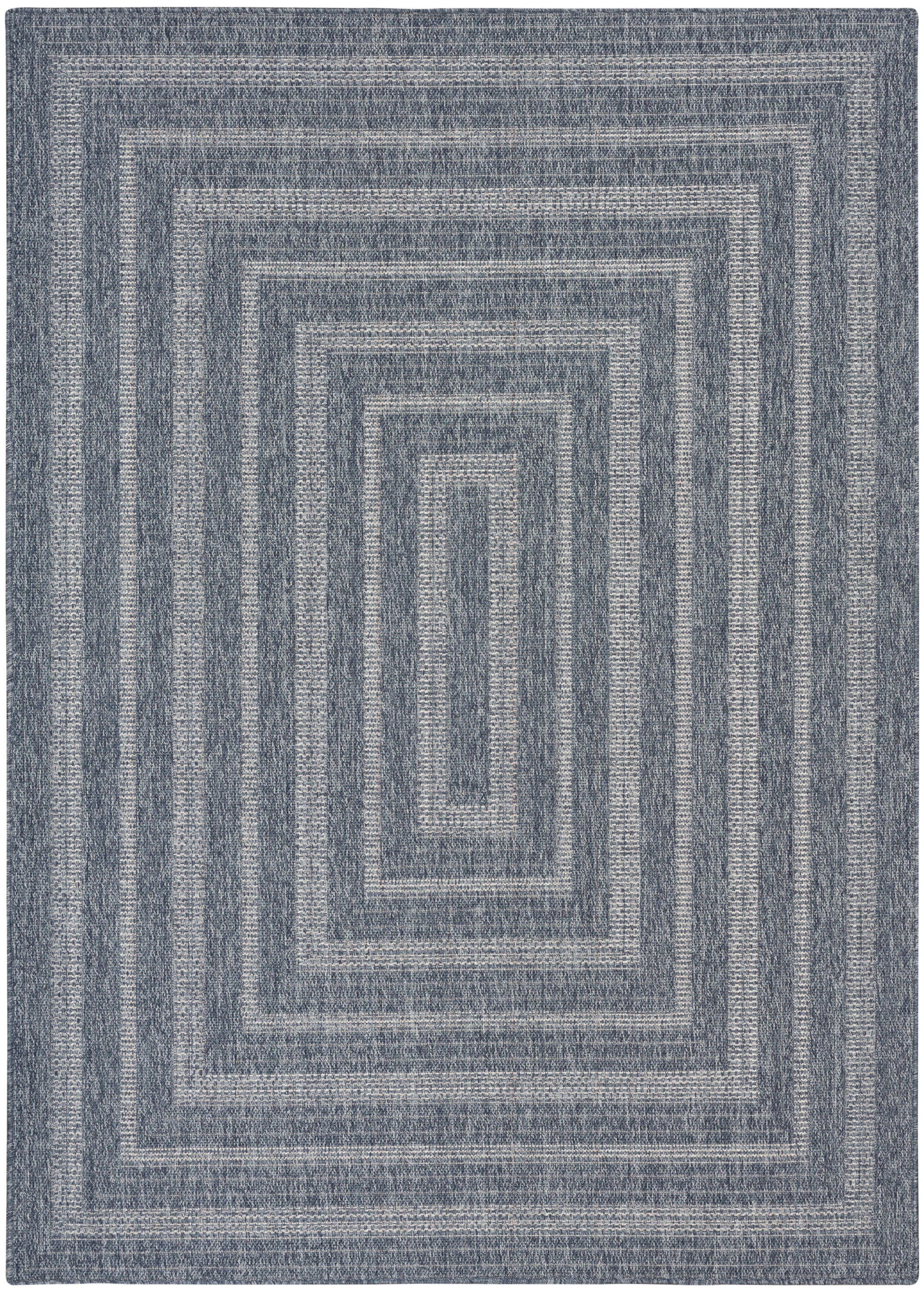 Nourison Home Tulum Geometric 6' x 9' Area Rug, Denim, large