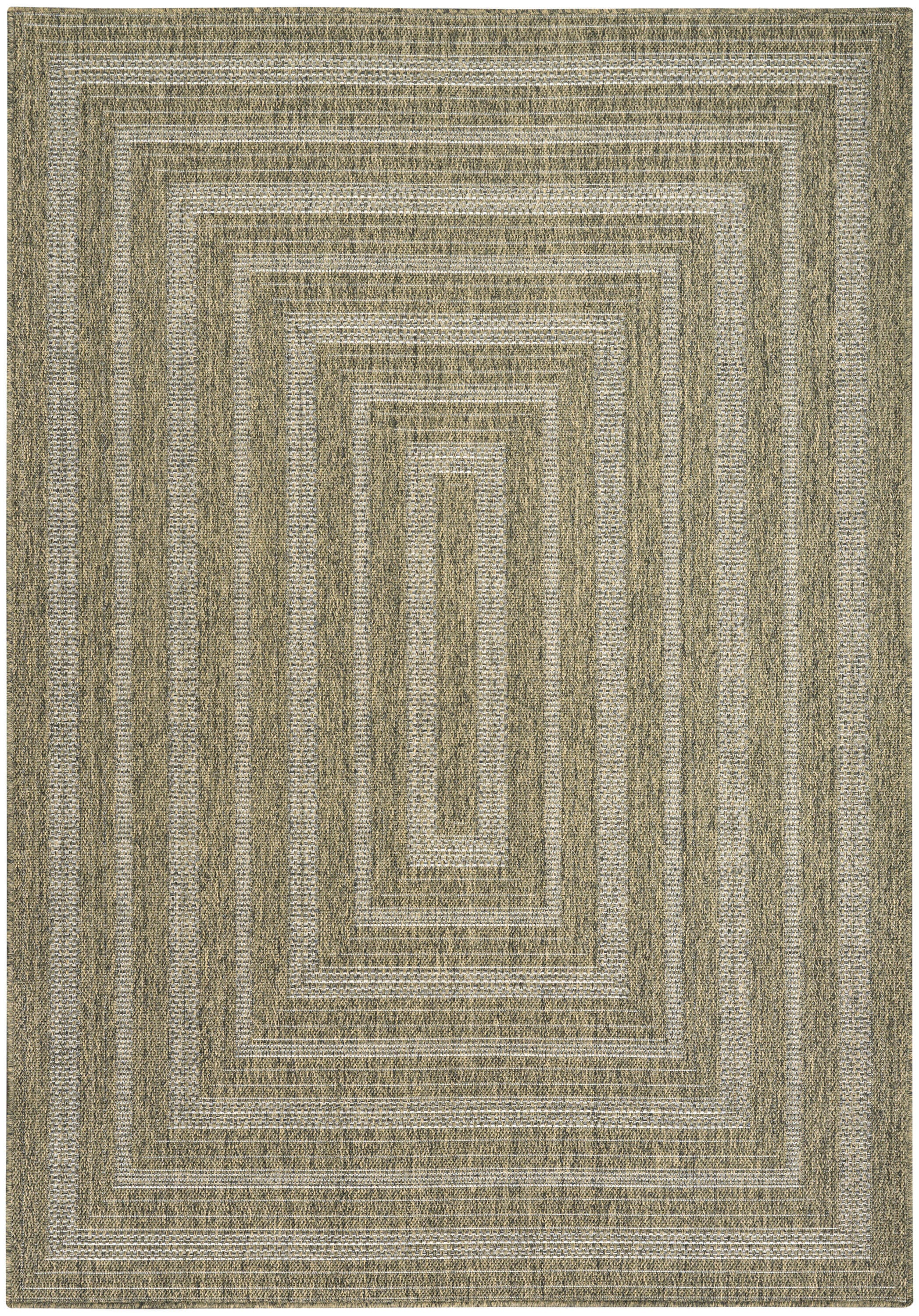 Nourison Home Tulum Geometric 6' x 9' Area Rug, Olive, large