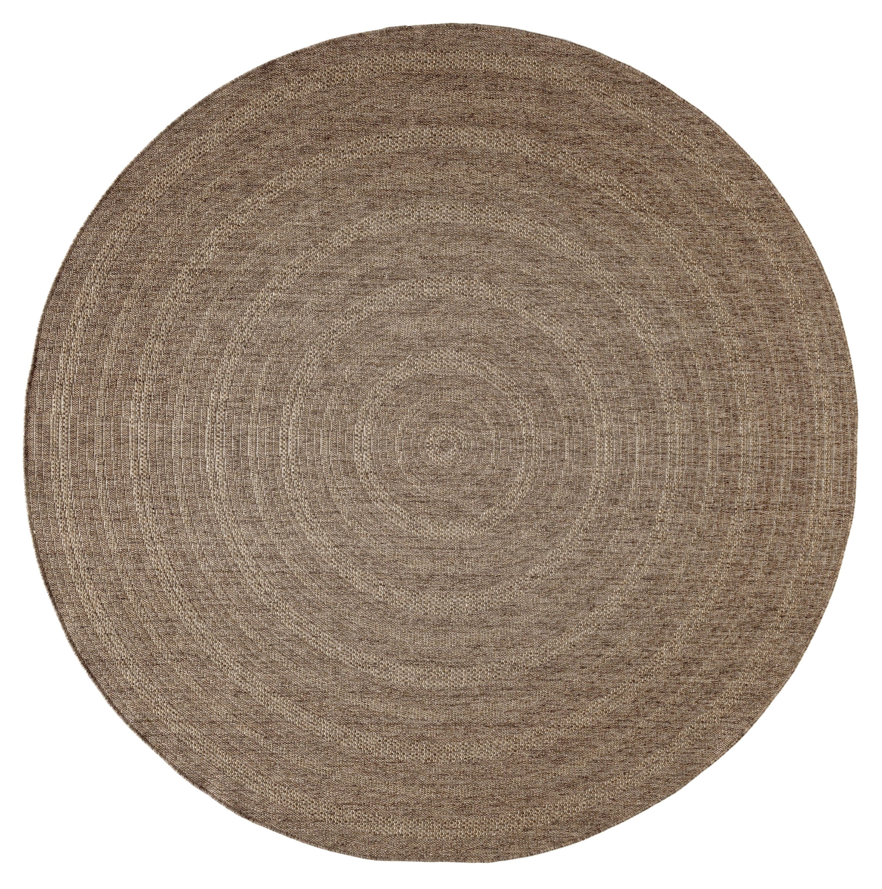 Nourison Home Tulum Geometric 8' Round Area Rug, Brown, large