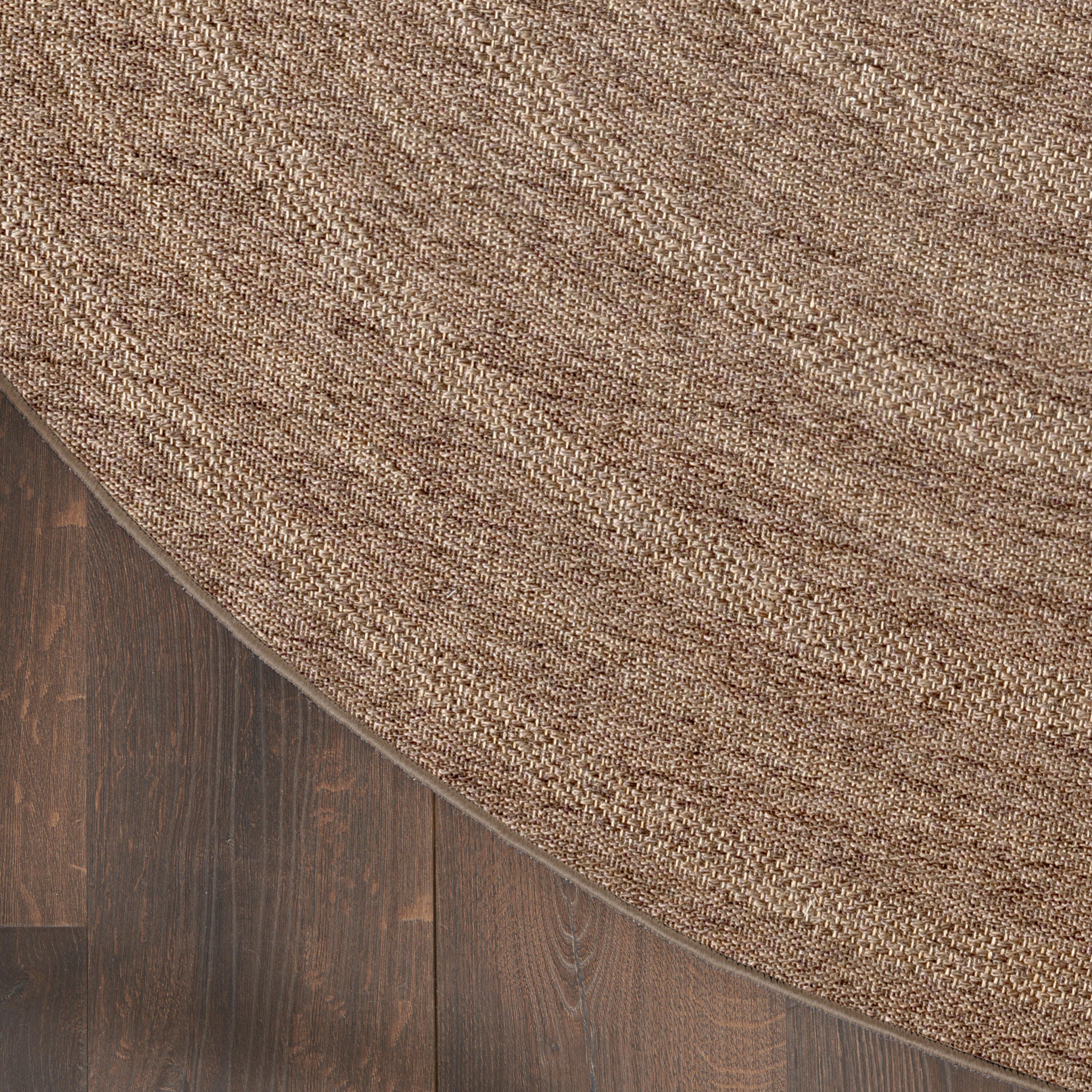 Nourison Home Tulum Geometric 8' Round Area Rug, Brown, large