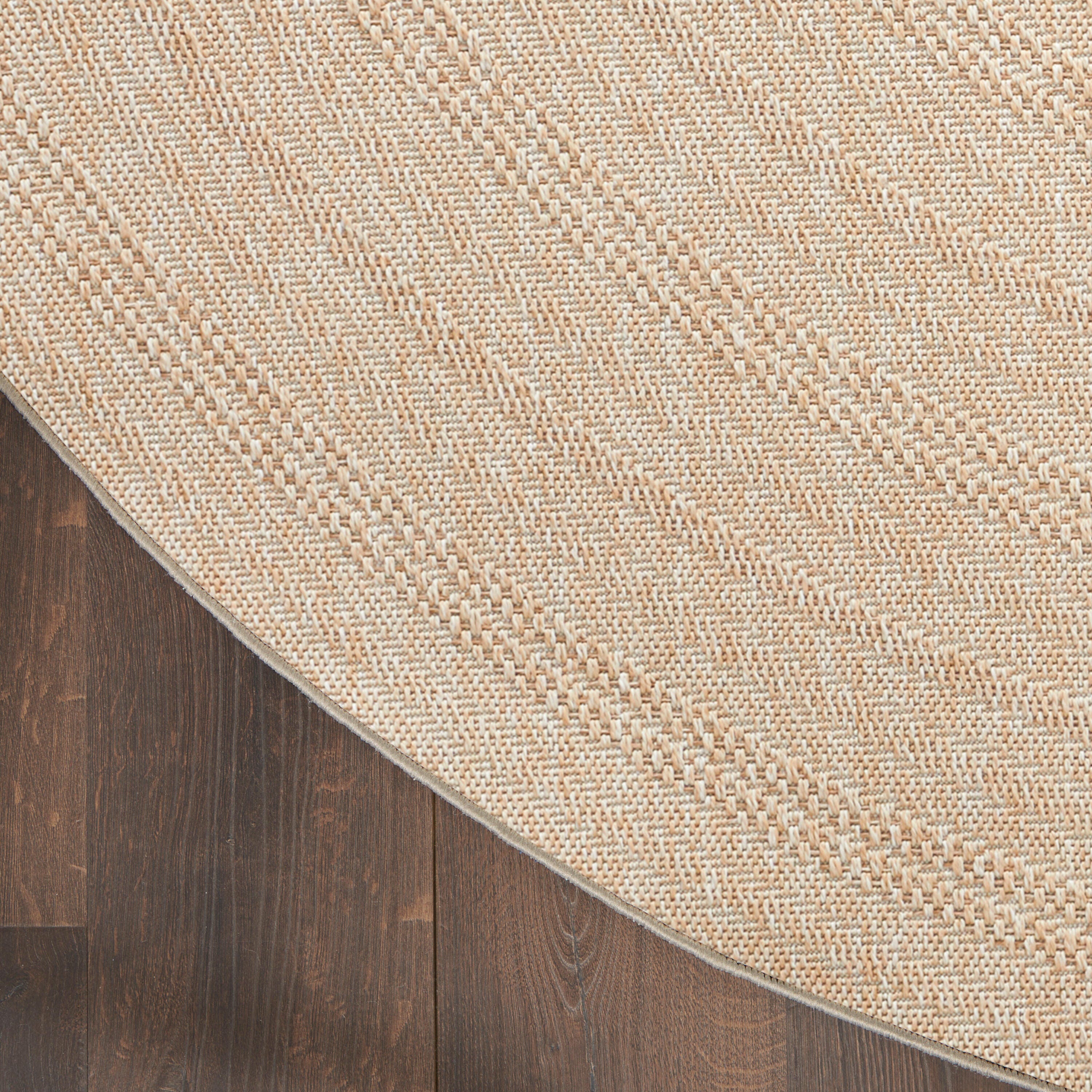 Nourison Home Tulum Geometric 8' Round Area Rug, Cream, large