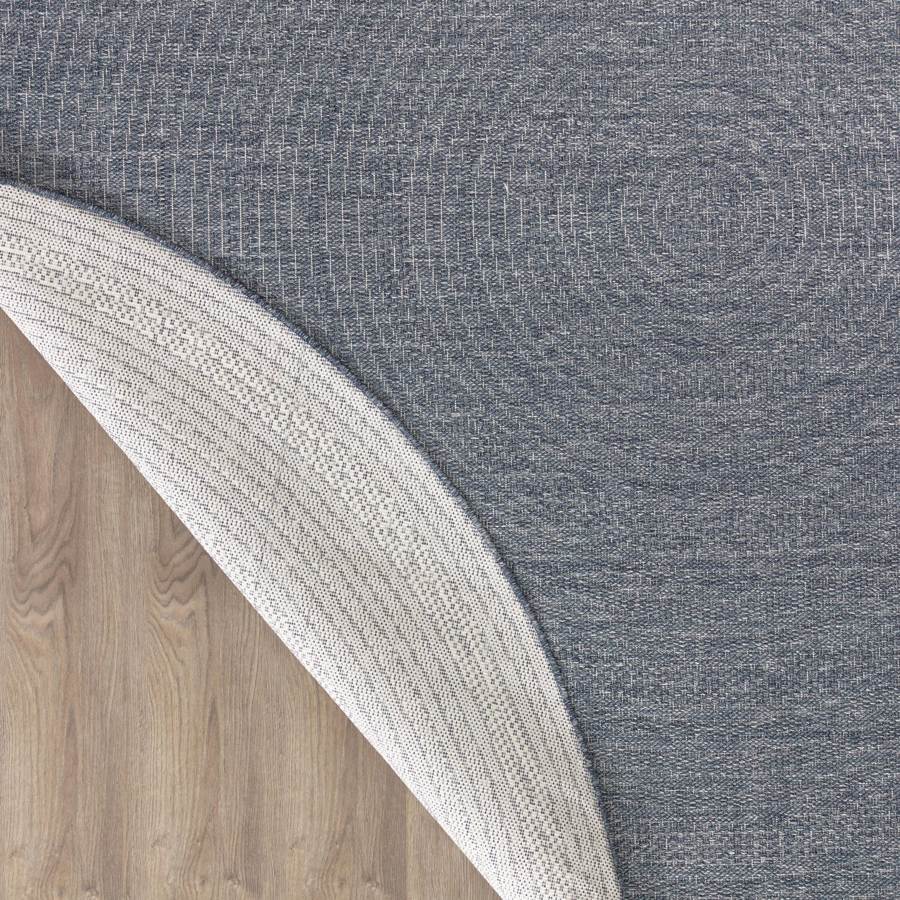 Nourison Home Tulum Geometric 8' Round Area Rug, Denim, large