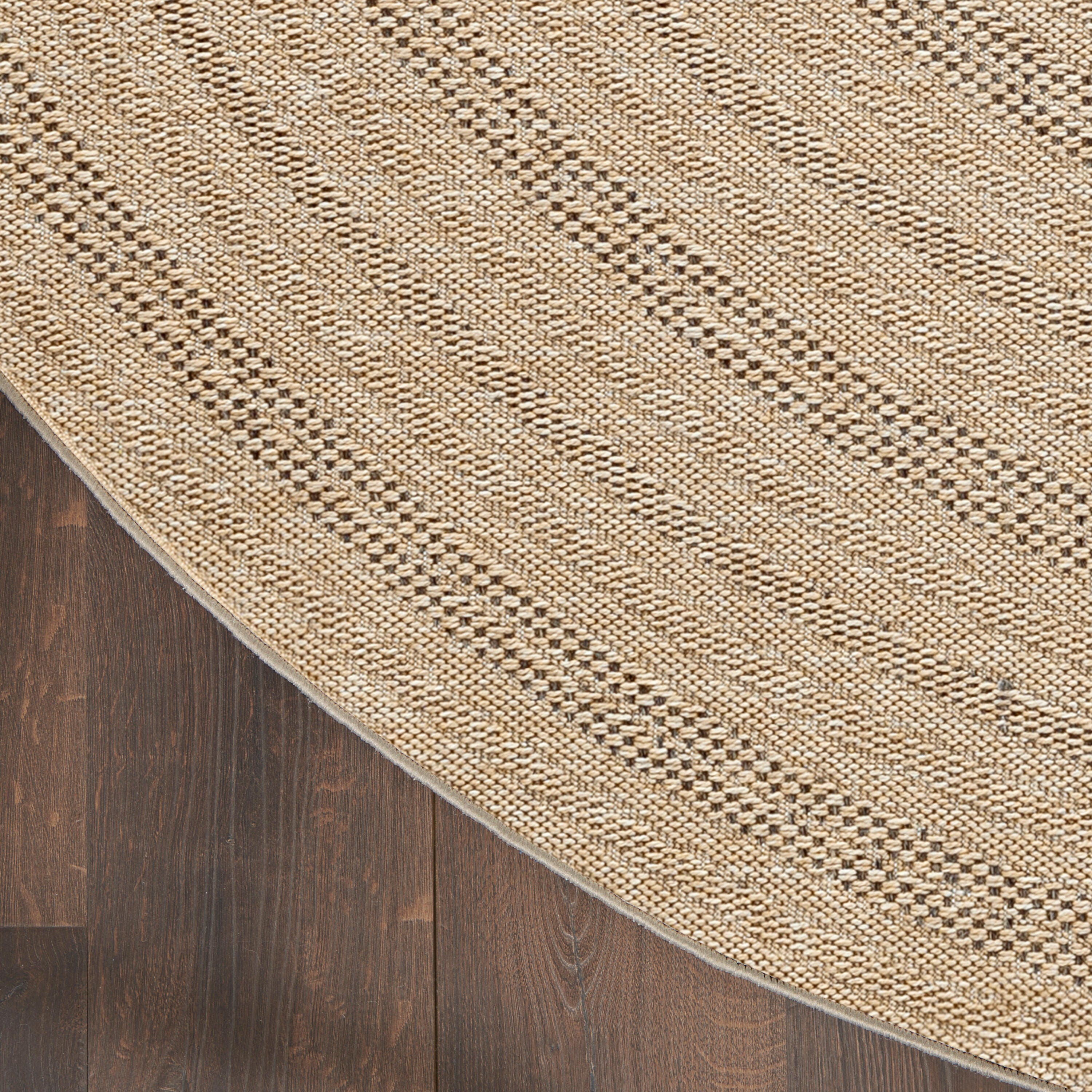 Nourison Home Tulum Geometric 8' Round Area Rug, Taupe/Gray, large